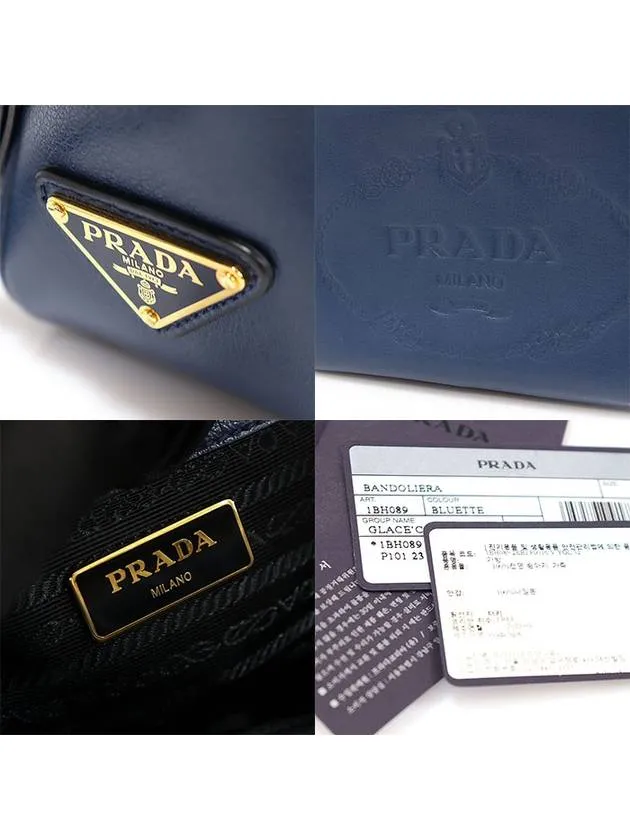 1BH089 Blue GLACE CALF gold square camera cross bag
