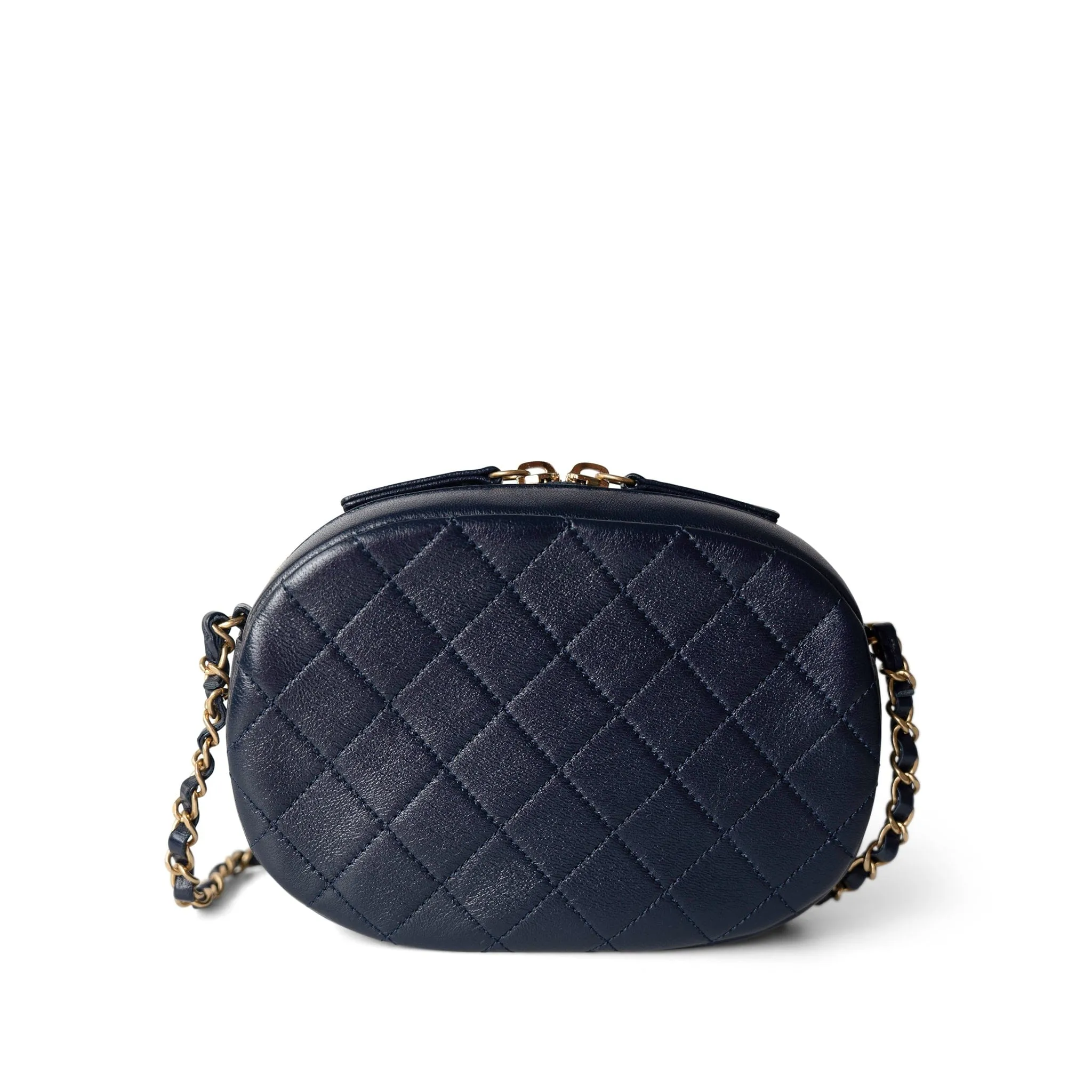 20S Coco Midnight Lambskin Quilted Camera Case Antique Gold Hardware