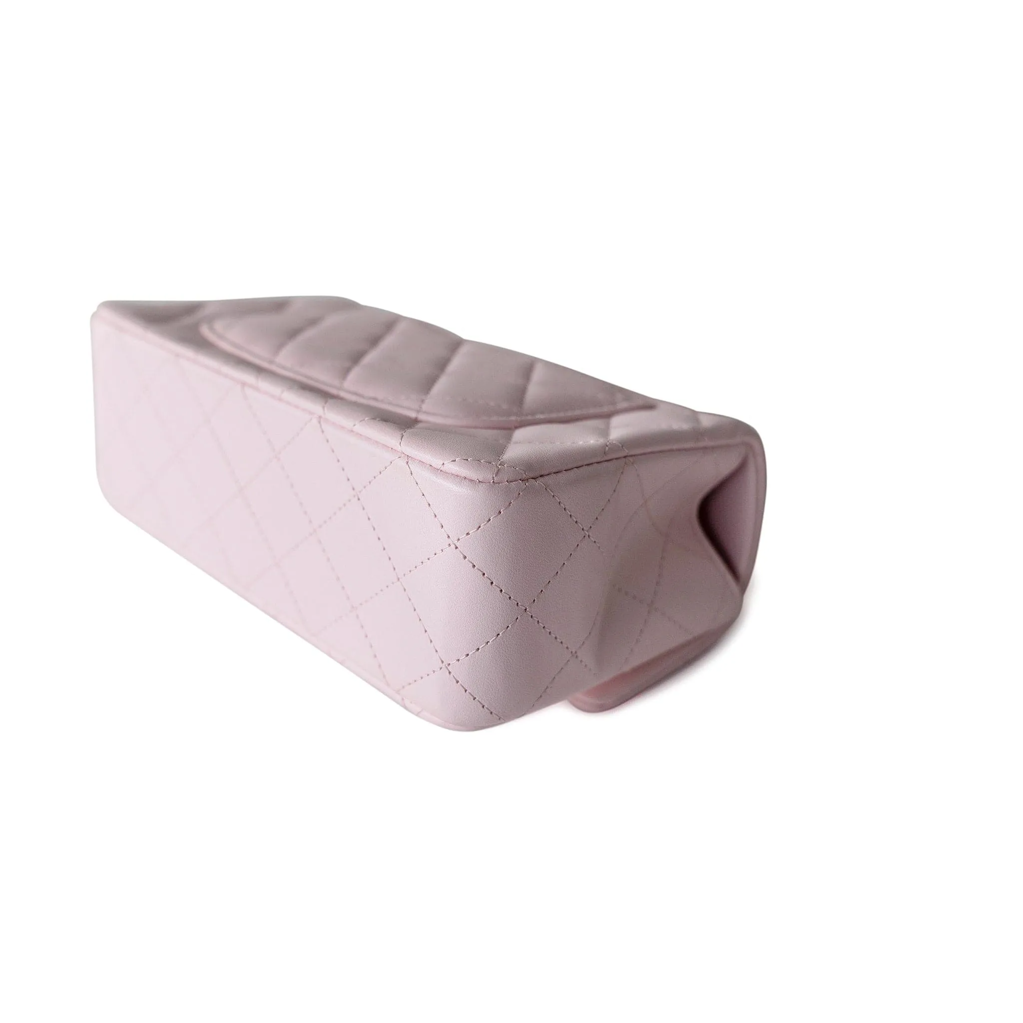 22P Light Pink Mini Top Handle Lambskin Quilted Light Gold Hardware