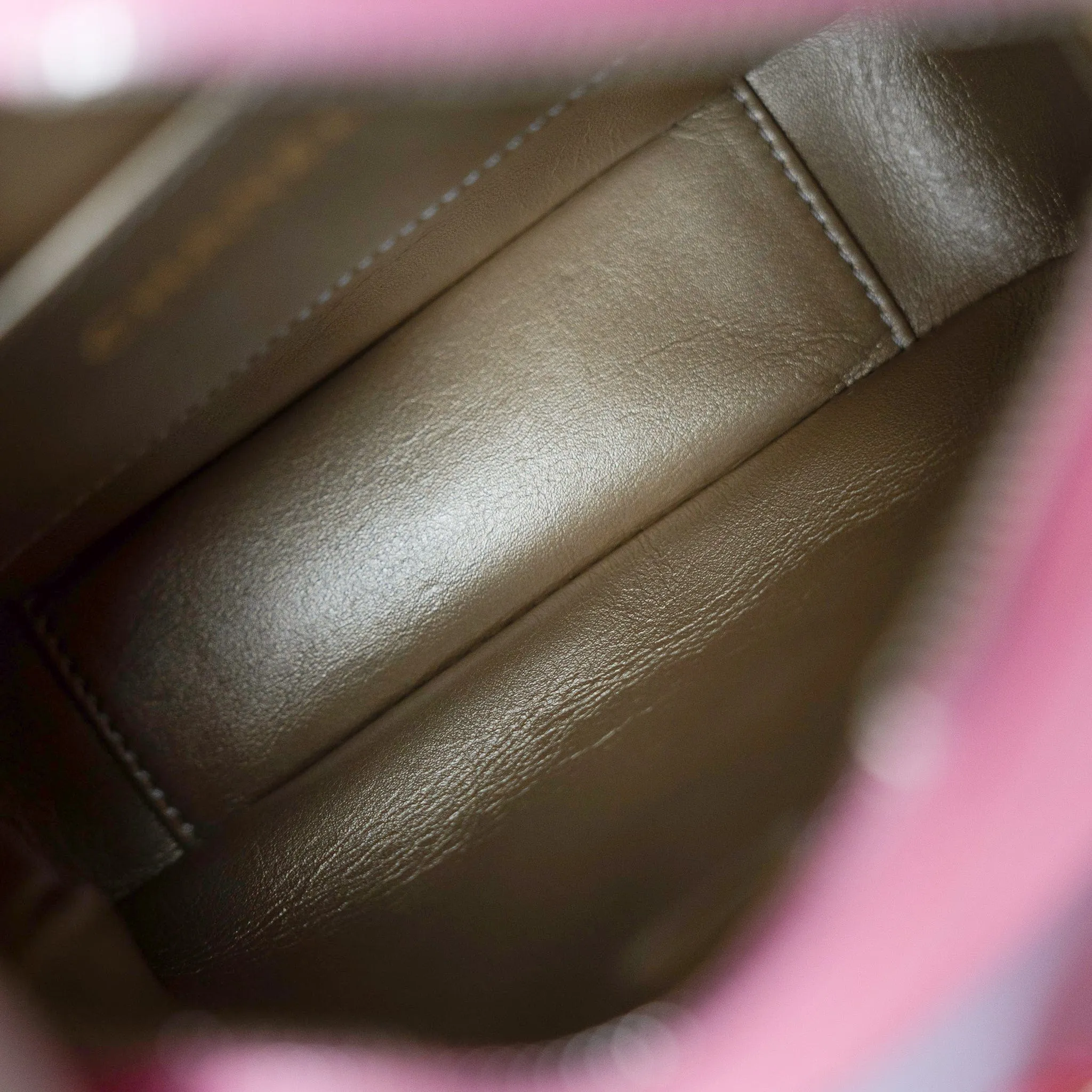 22S Pink Lambskin Quilted Camera Case Aged Gold Hardware