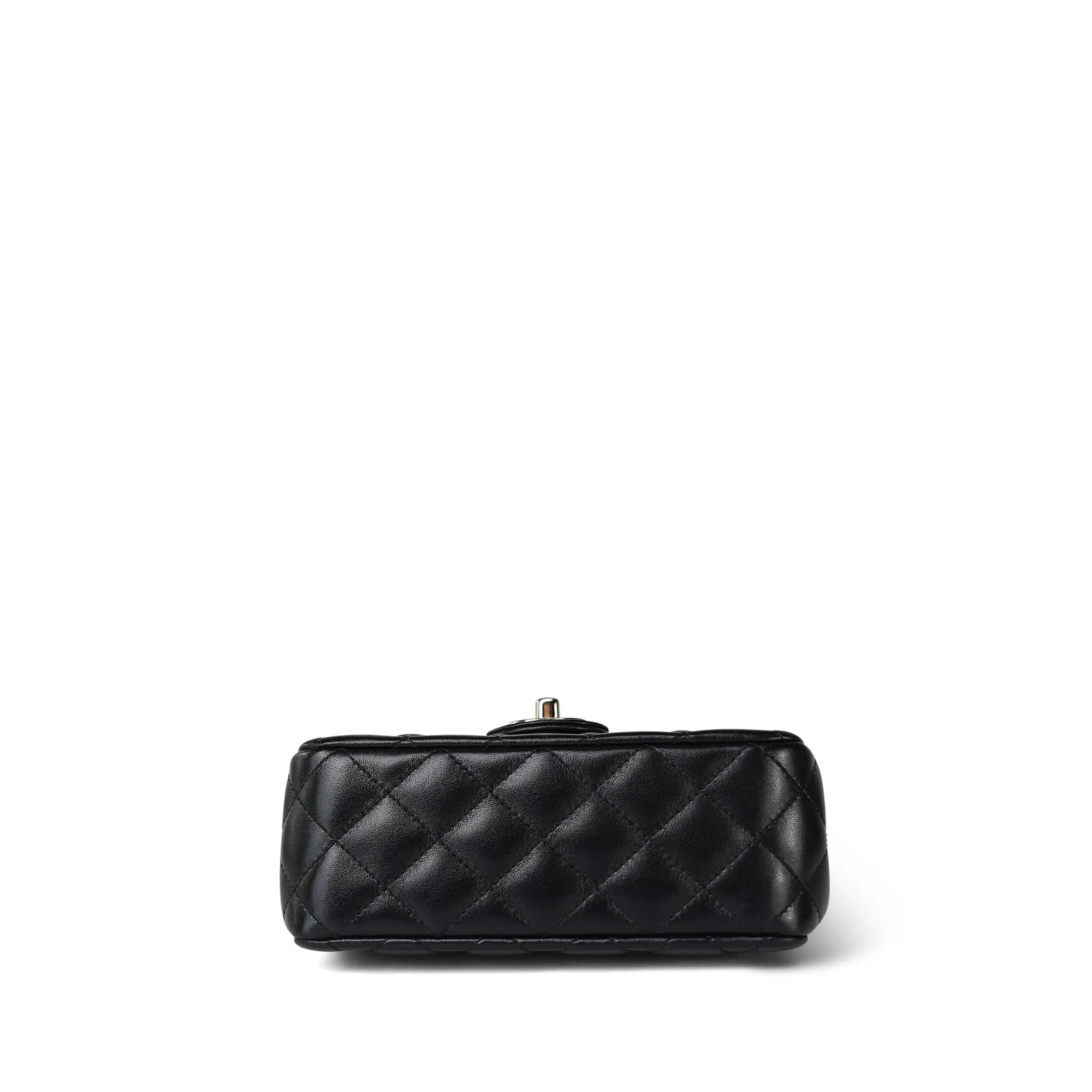 23A Black Lambskin Quilted Mini Crystal Top Handle Light Gold Hardware