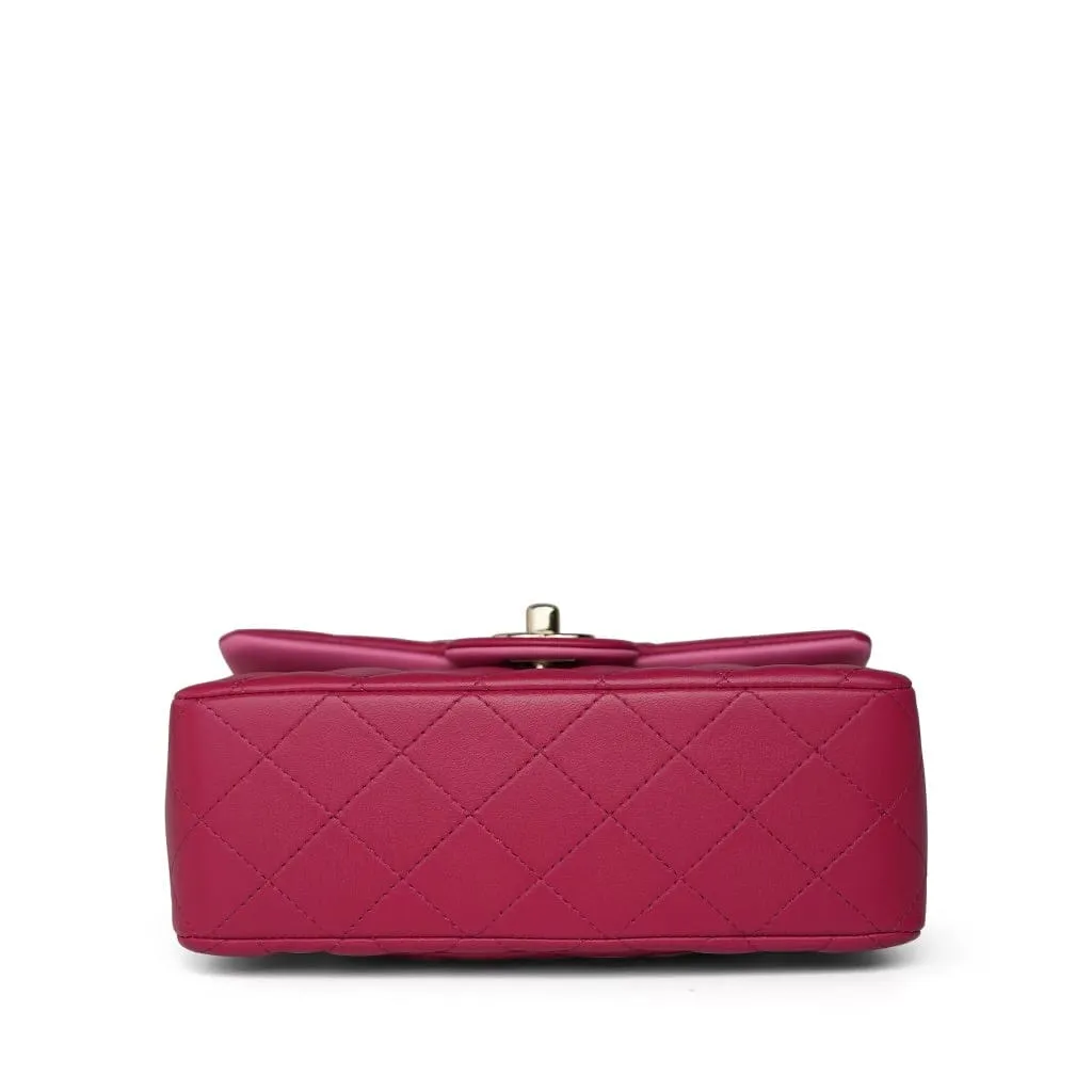 23P Dark Pink/Light Pink Lambskin Quilted Mini Top Handle LGHW