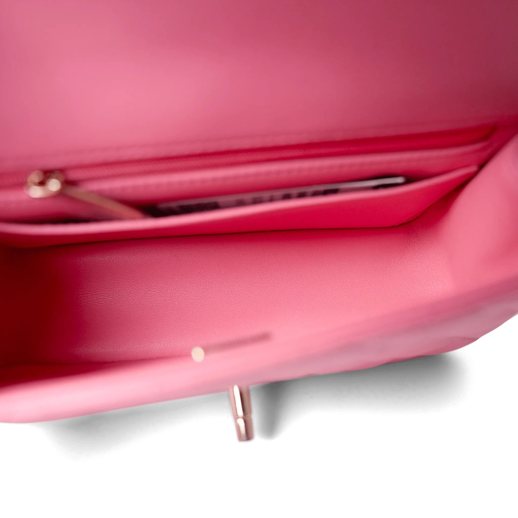 23P Pink Lambskin Quilted Mini Top Handle Light Gold Hardware