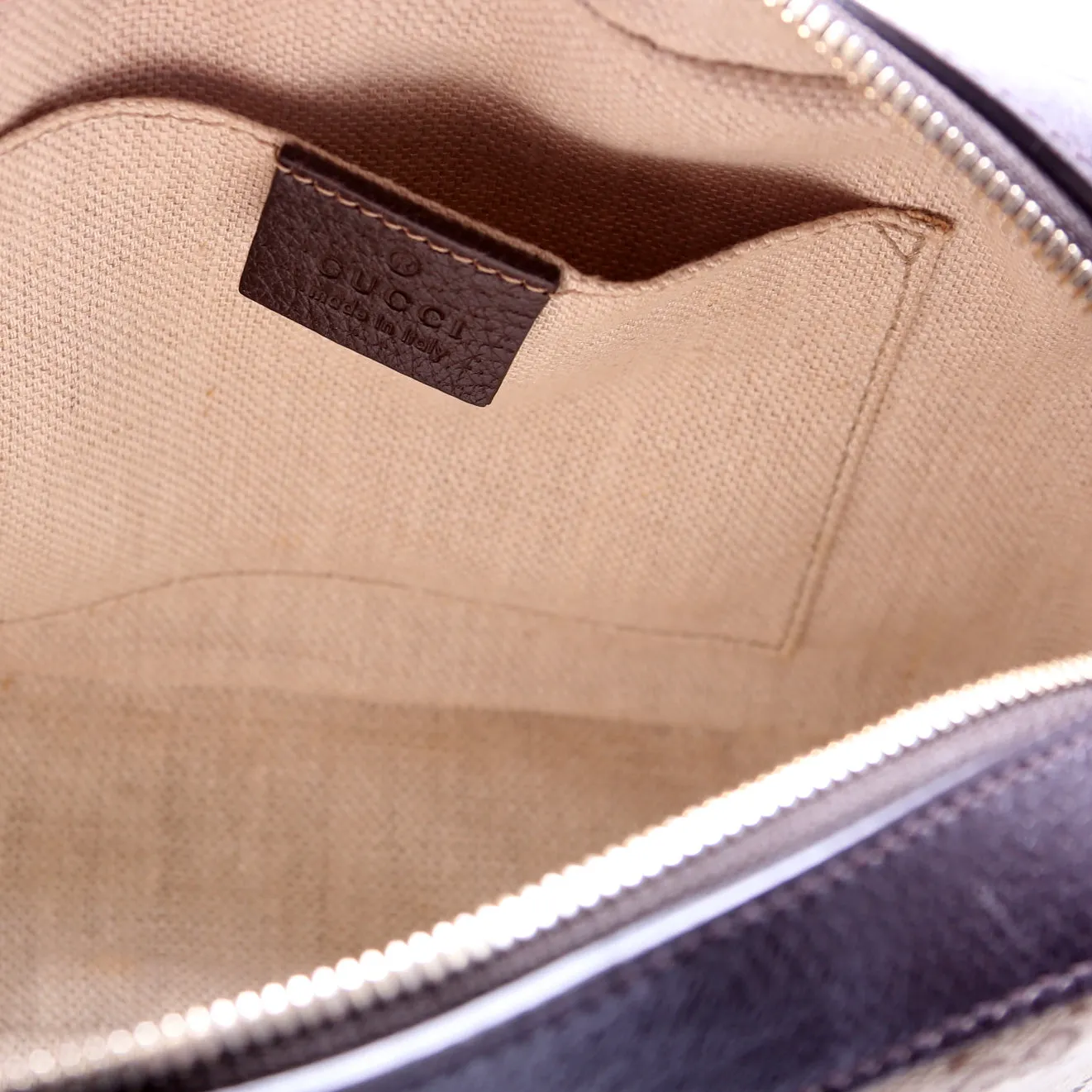 412008 GG Canvas Bee Camera Bag Brown