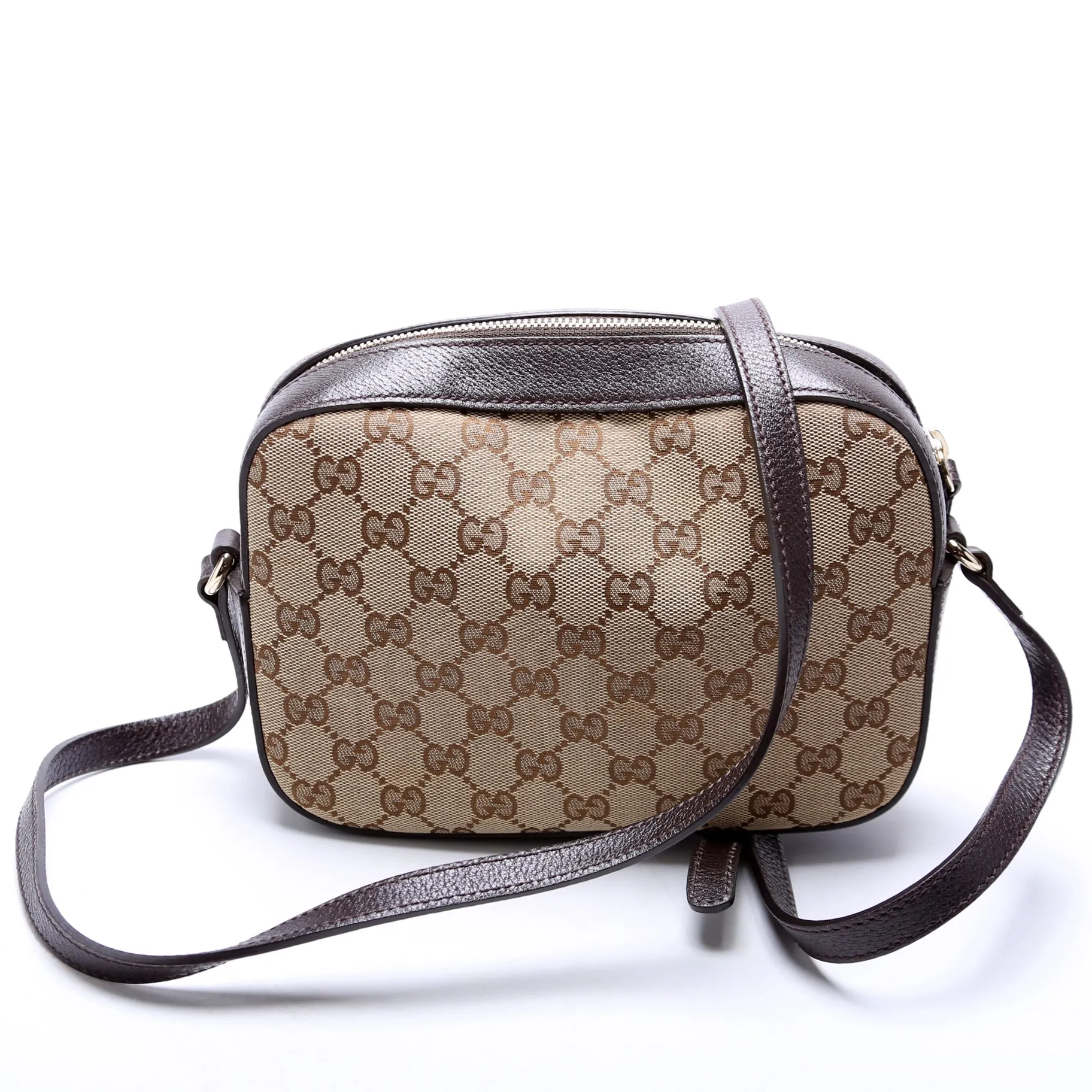 412008 GG Canvas Bee Camera Bag Brown