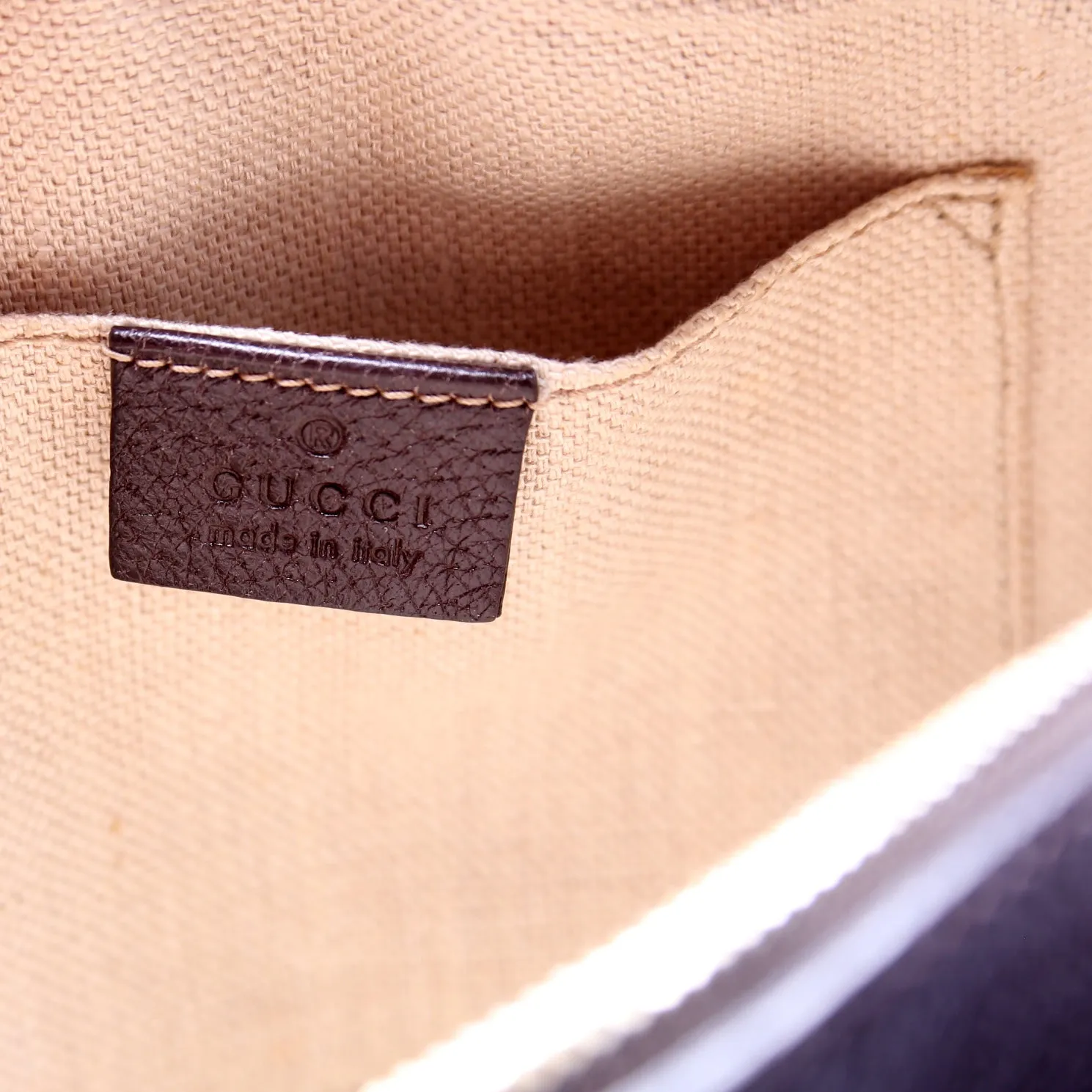 412008 GG Canvas Bee Camera Bag Brown