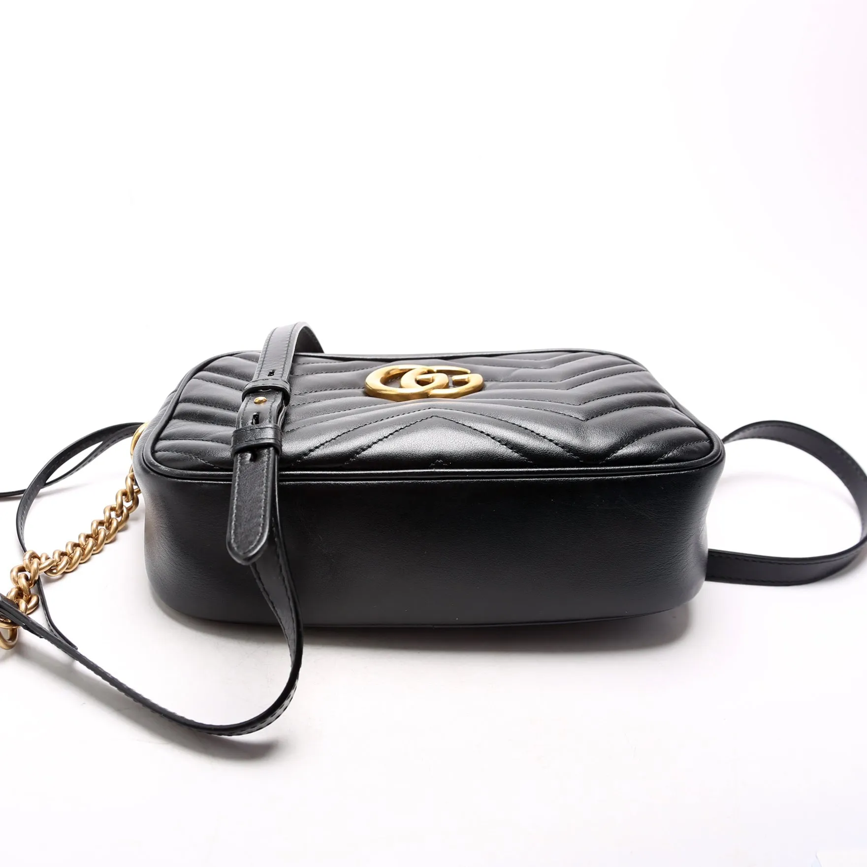 447632 Marmont Small Leather Camera Bag Black