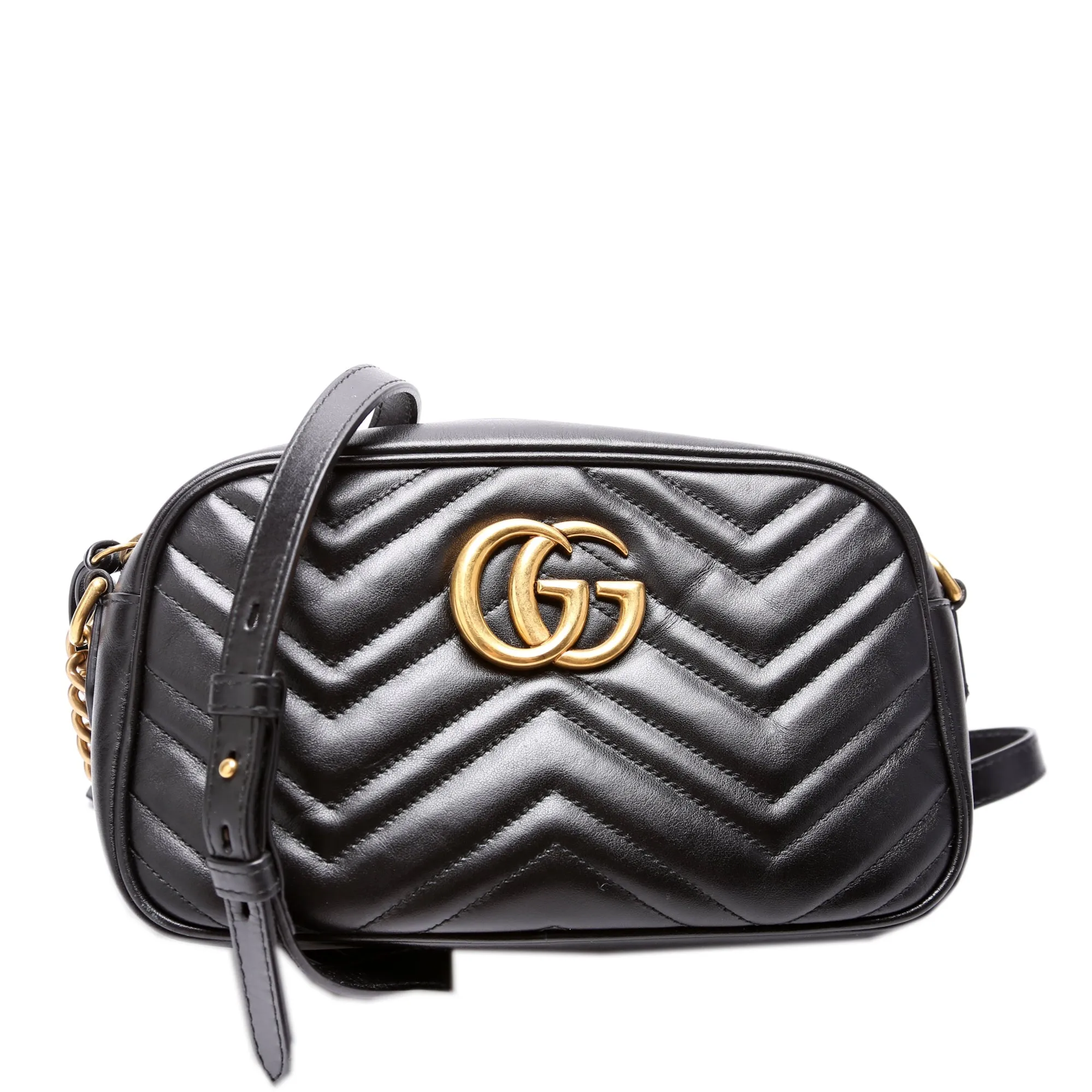 447632 Marmont Small Leather Camera Bag Black