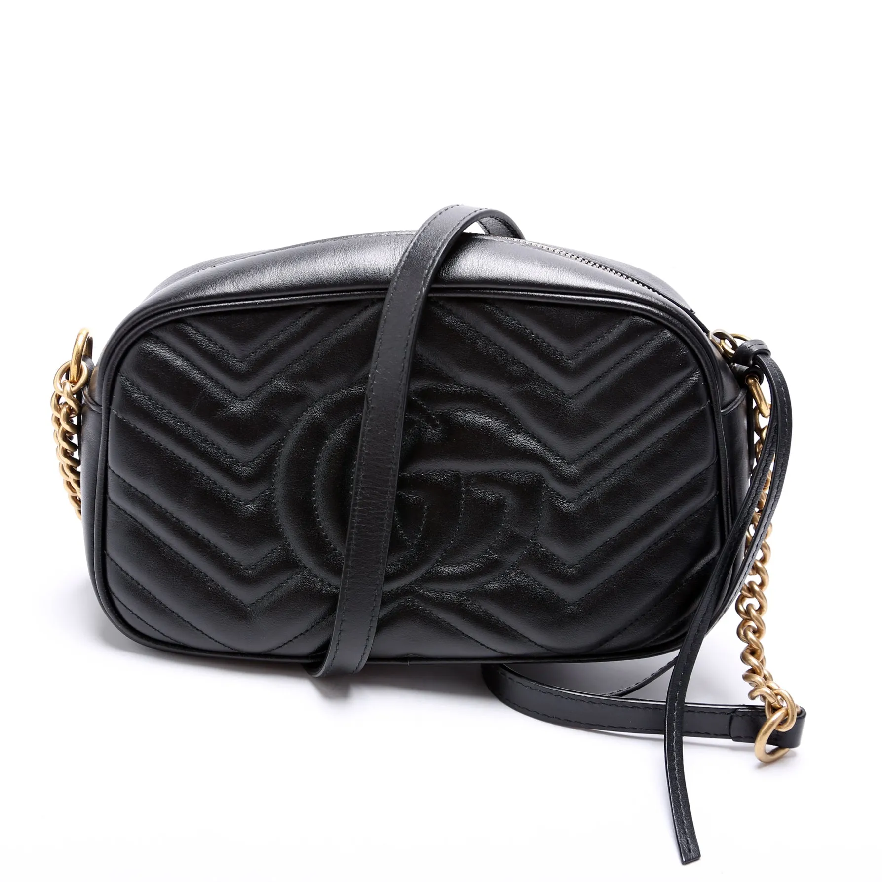 447632 Marmont Small Leather Camera Bag Black