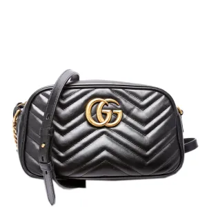 447632 Marmont Small Leather Camera Bag Black