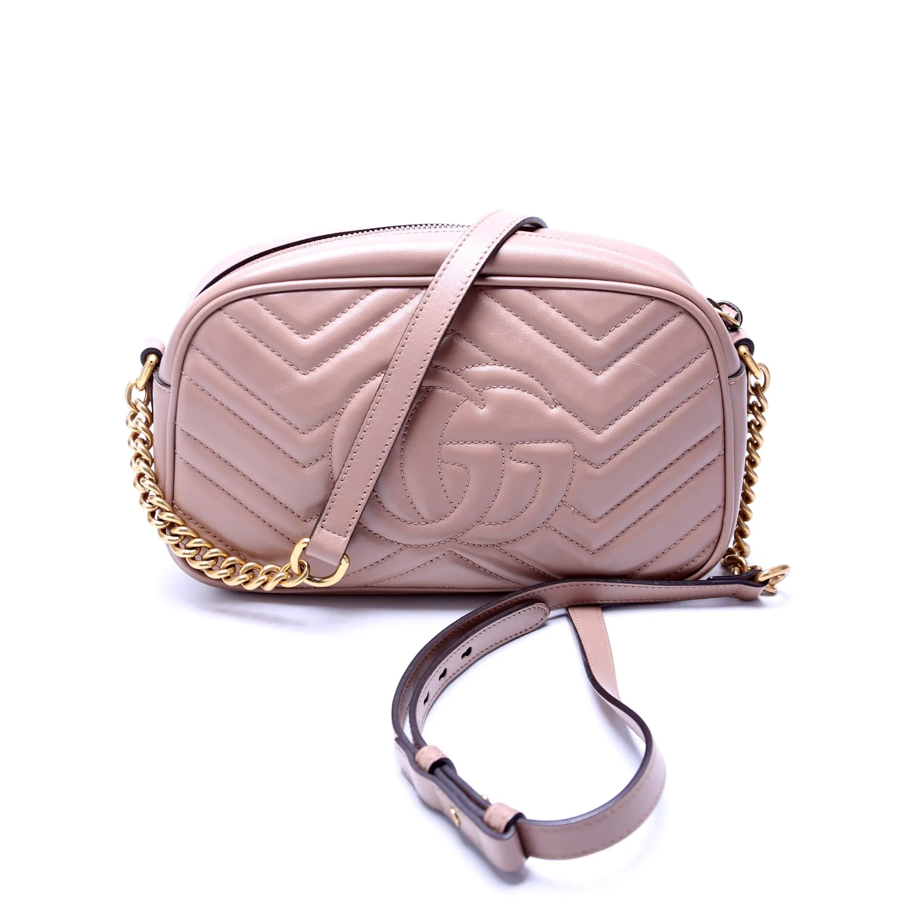 447632 Marmont Small Leather Camera Nude