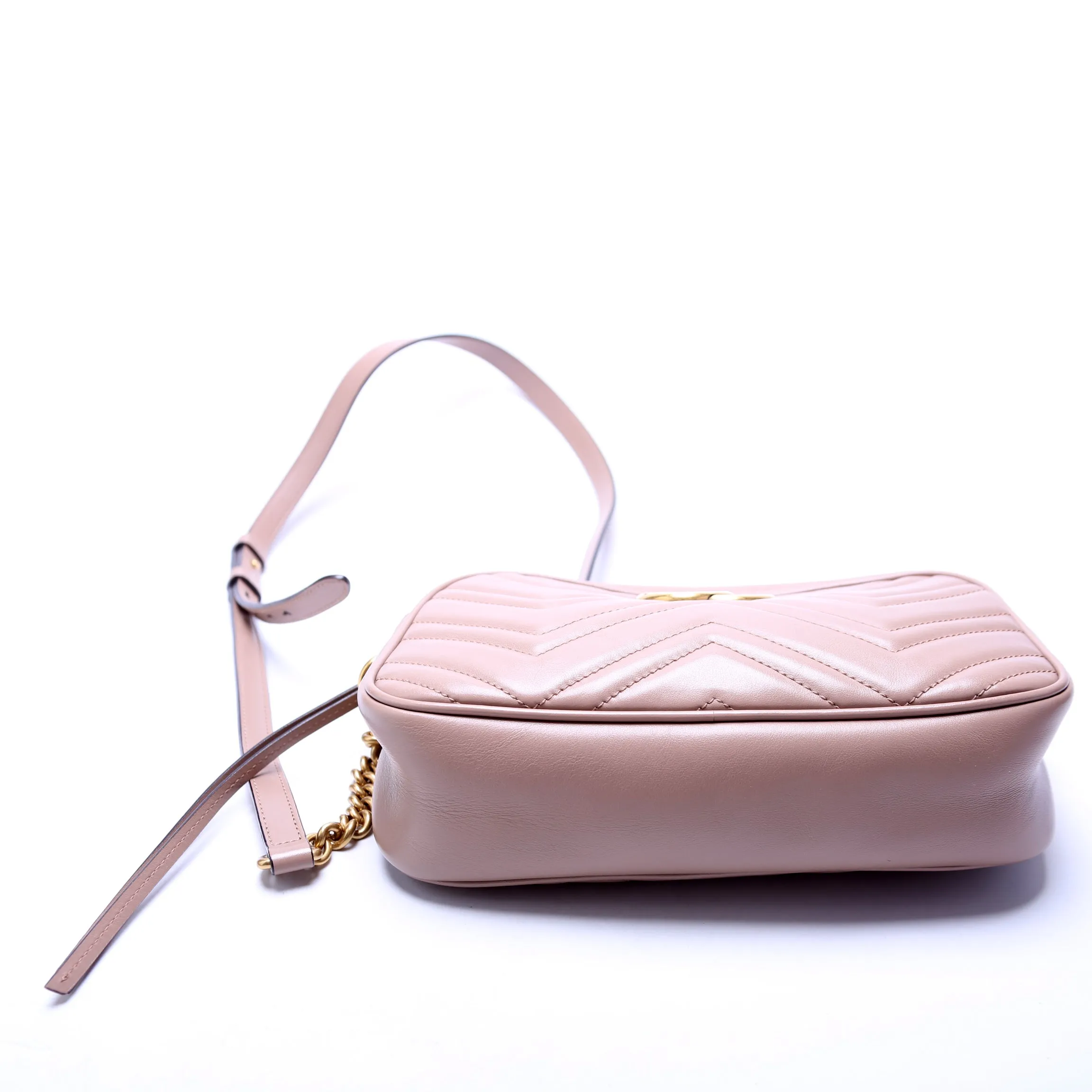 447632 Marmont Small Leather Camera Nude