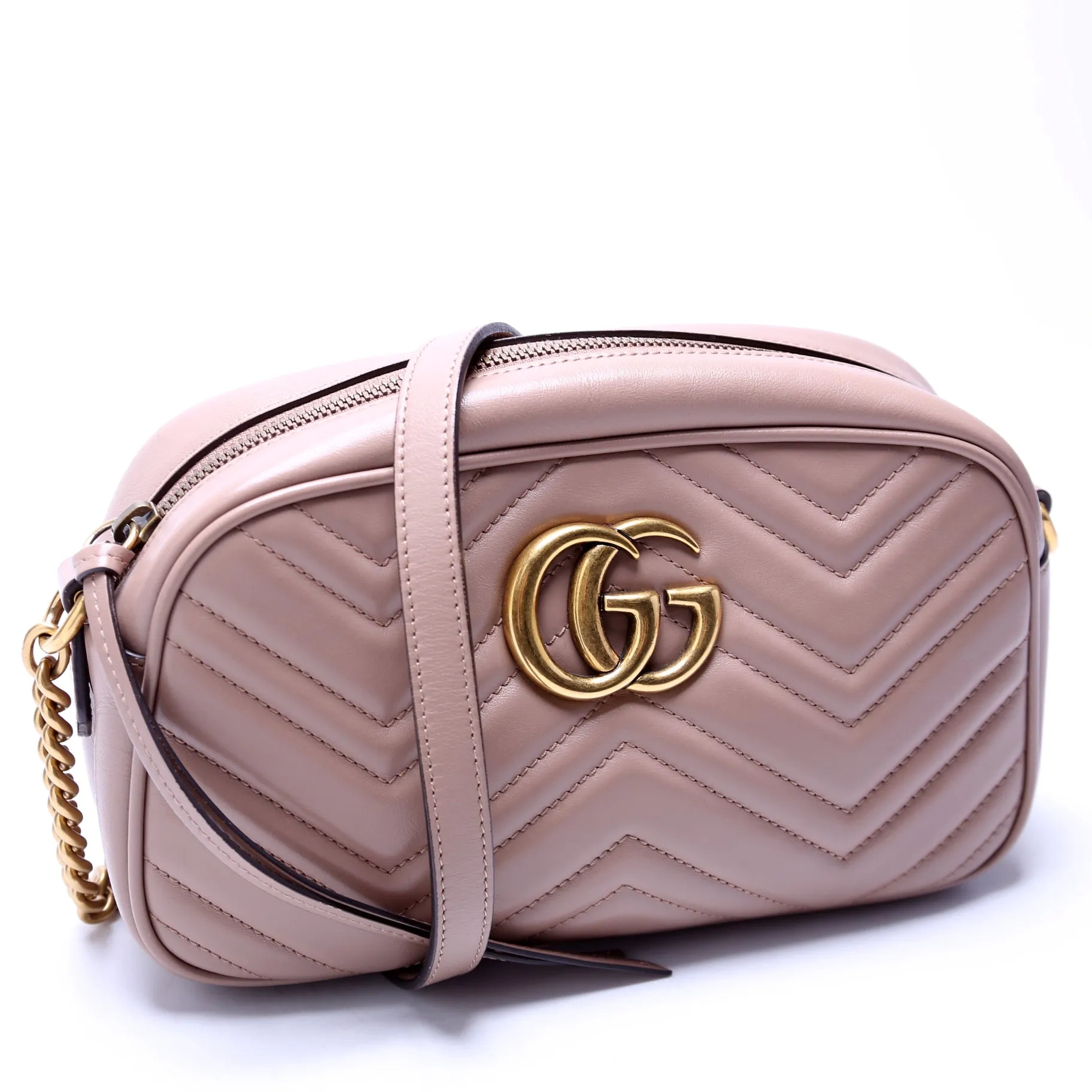 447632 Marmont Small Leather Camera Nude