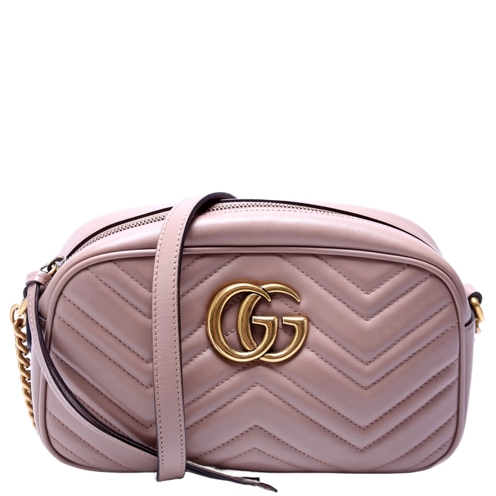 447632 Marmont Small Leather Camera Nude