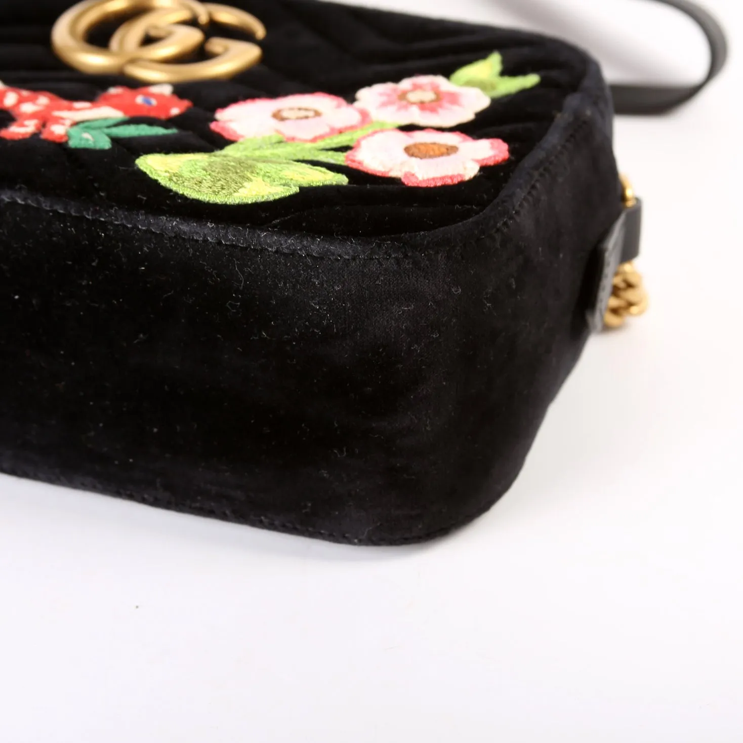 447632 Marmont Small Velvet Camera Bag Black