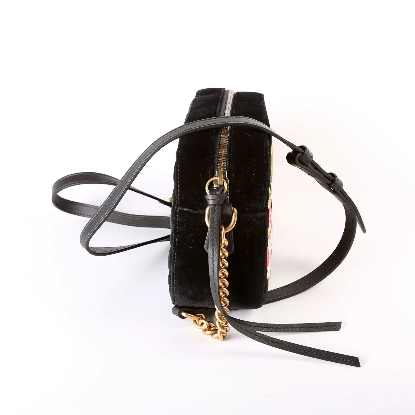 447632 Marmont Small Velvet Camera Bag Black