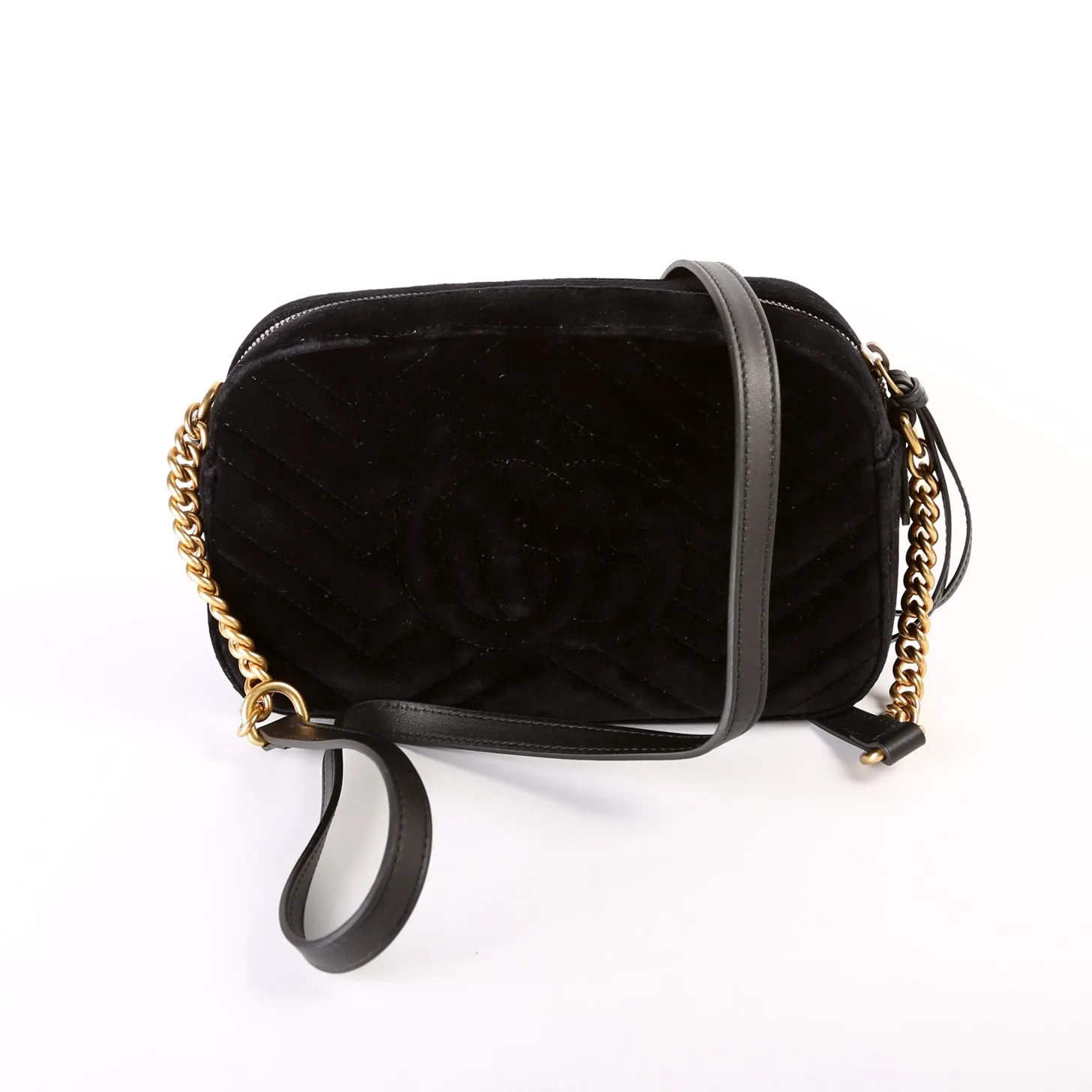 447632 Marmont Small Velvet Camera Bag Black