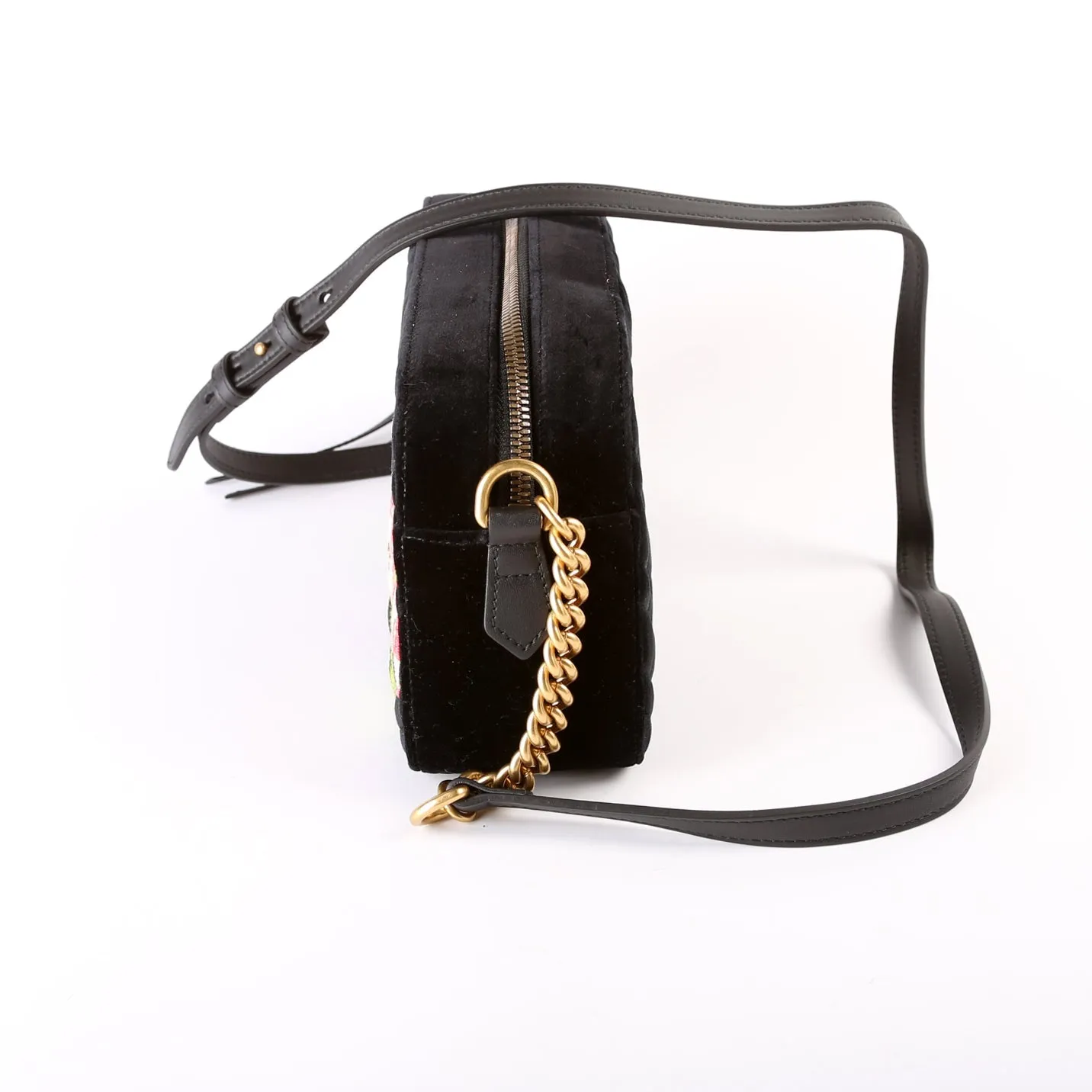 447632 Marmont Small Velvet Camera Bag Black