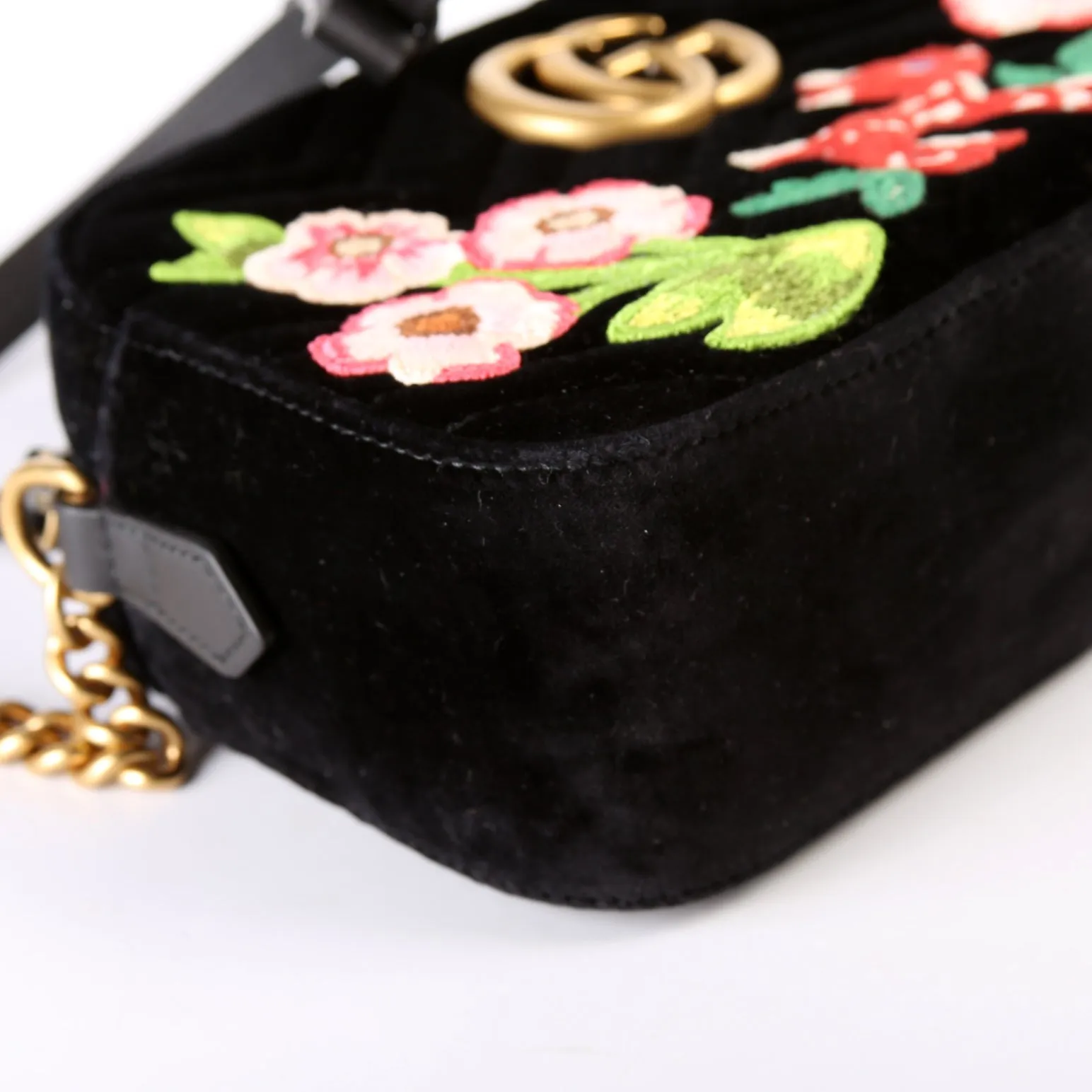 447632 Marmont Small Velvet Camera Bag Black