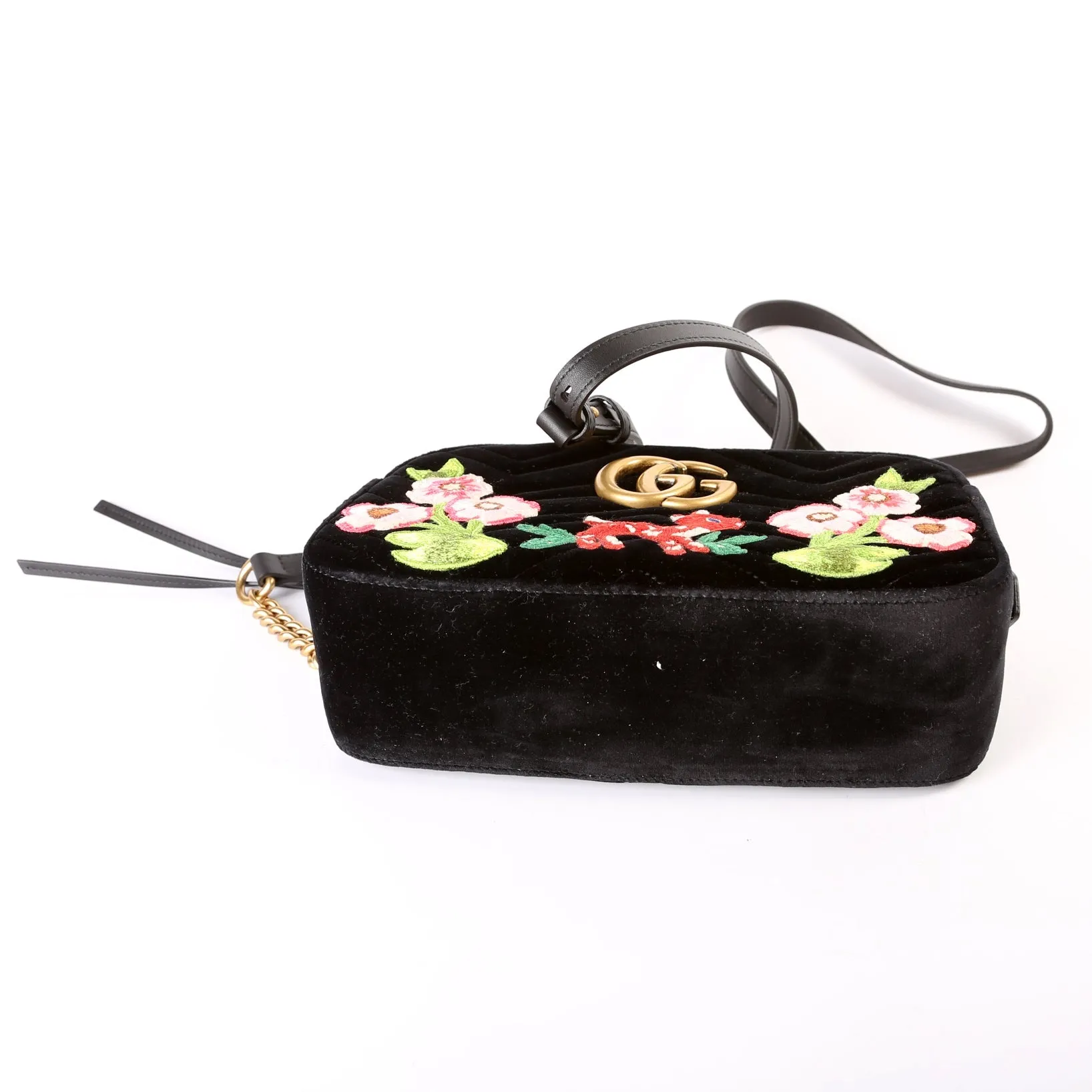 447632 Marmont Small Velvet Camera Bag Black