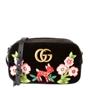 447632 Marmont Small Velvet Camera Bag Black