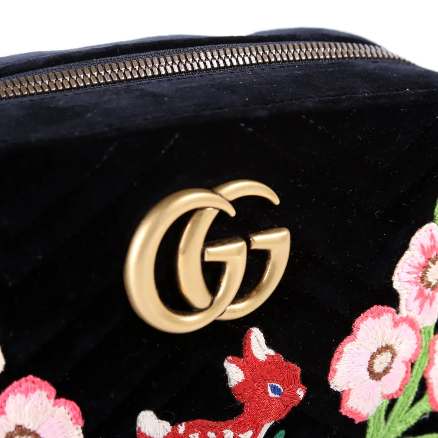 447632 Marmont Small Velvet Camera Bag Black