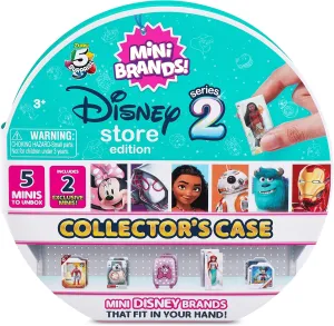 5 Surprise Disney Mini Brands Collector's Case Series 2 by ZURU Store & Display 30 Minis, Comes with 5 Exclusive Mini's Mystery Real Brands Collectibles