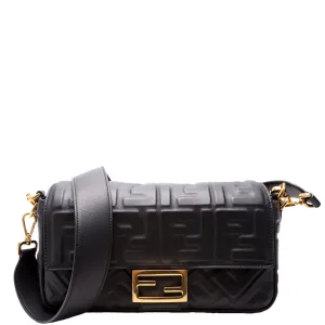 8BR600 Baguette FF Embossed Nappa Black