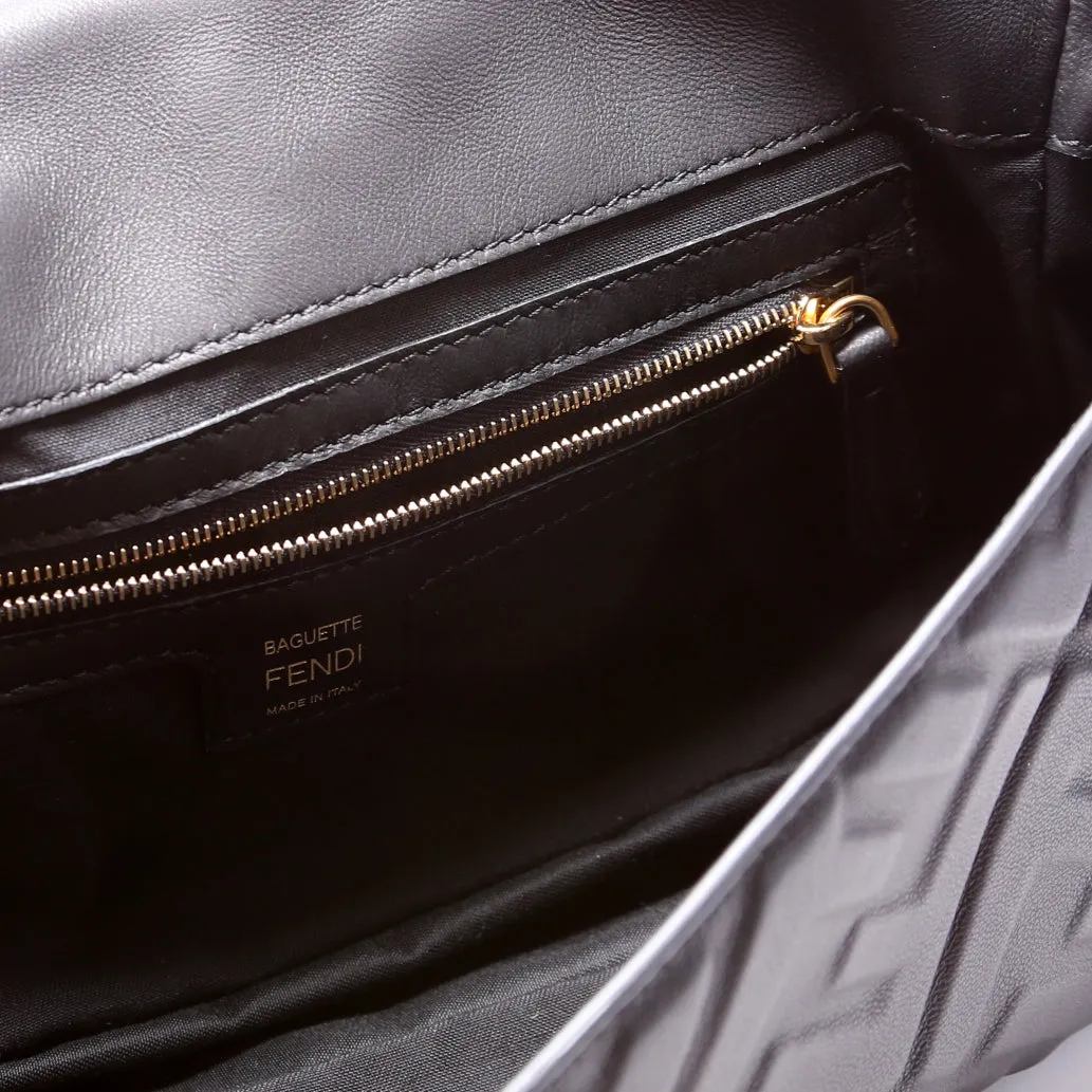 8BR600 Baguette FF Embossed Nappa Black