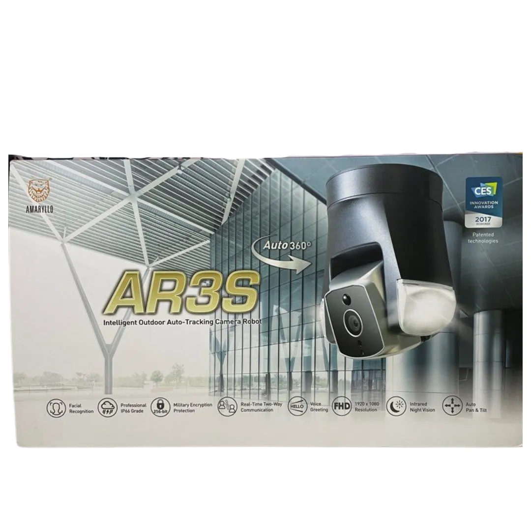 Amaryllo Ares Biometric 360 Auto Tracking Outdoor PTZ Wi-Fi/Ethernet Security Camera with Face Recognition, Support Fire Warning, Support Person Vehicle Pet Detection, IP66, 1080p FHD, Night Vision