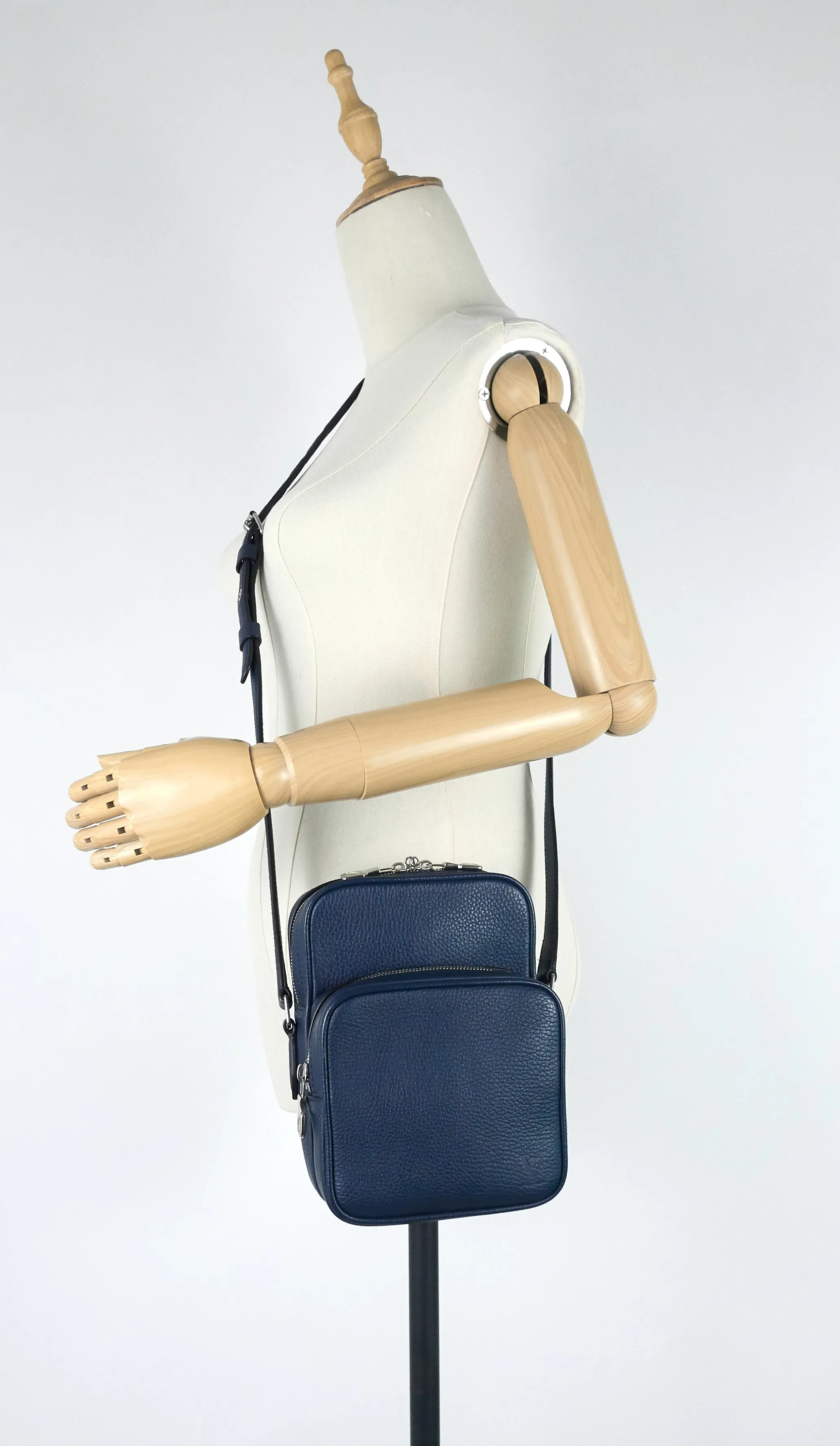 Amazone Blue Taurillon Leather Crossbody Bag