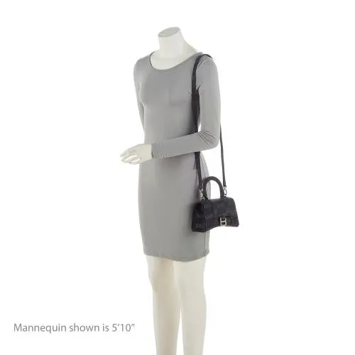 Balenciaga BB Monogram Denim Hourglass XS Top Handle (SHF-q6T640)
