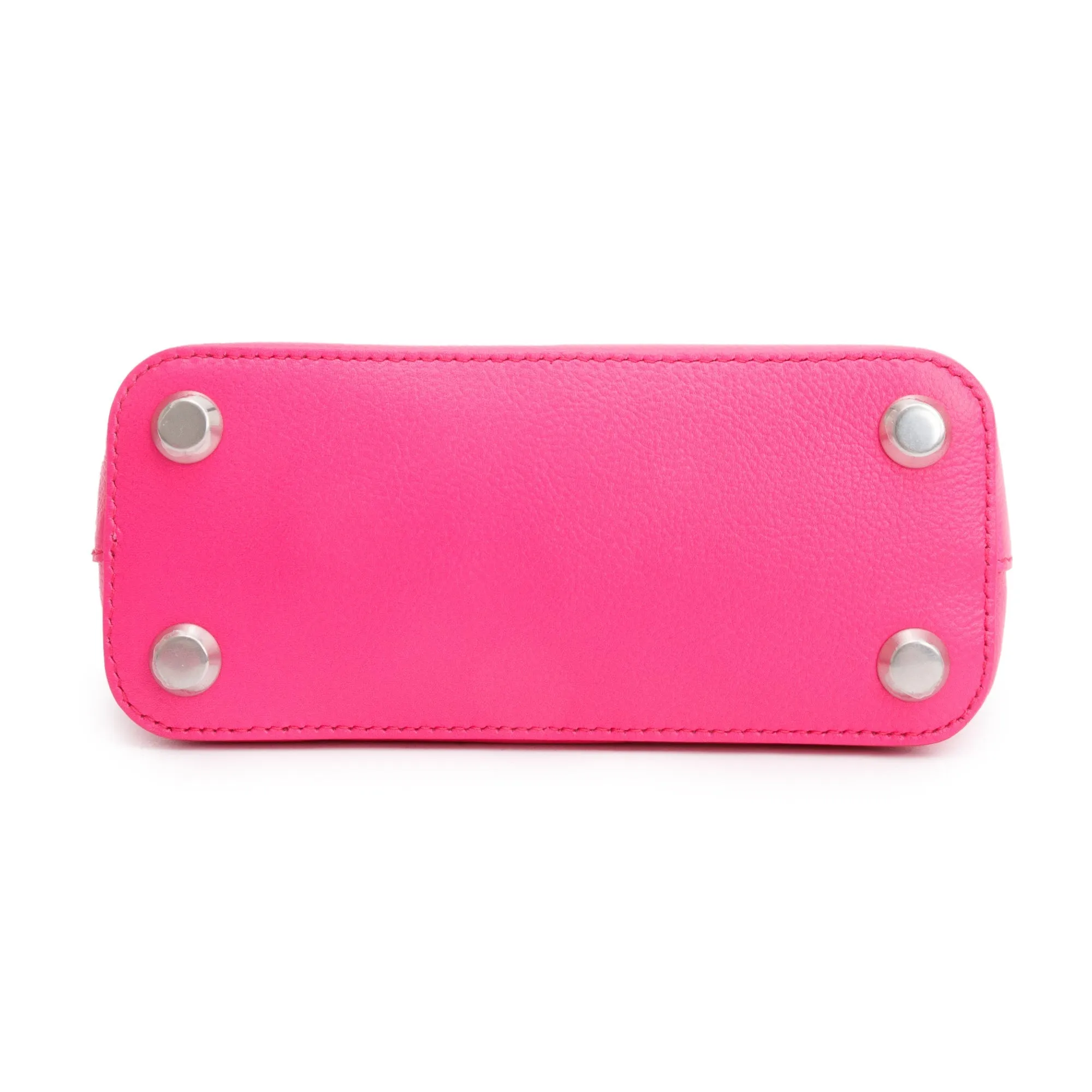 Balenciaga Pink Grained Calfskin Leather XXS Ville Top Handle Bag