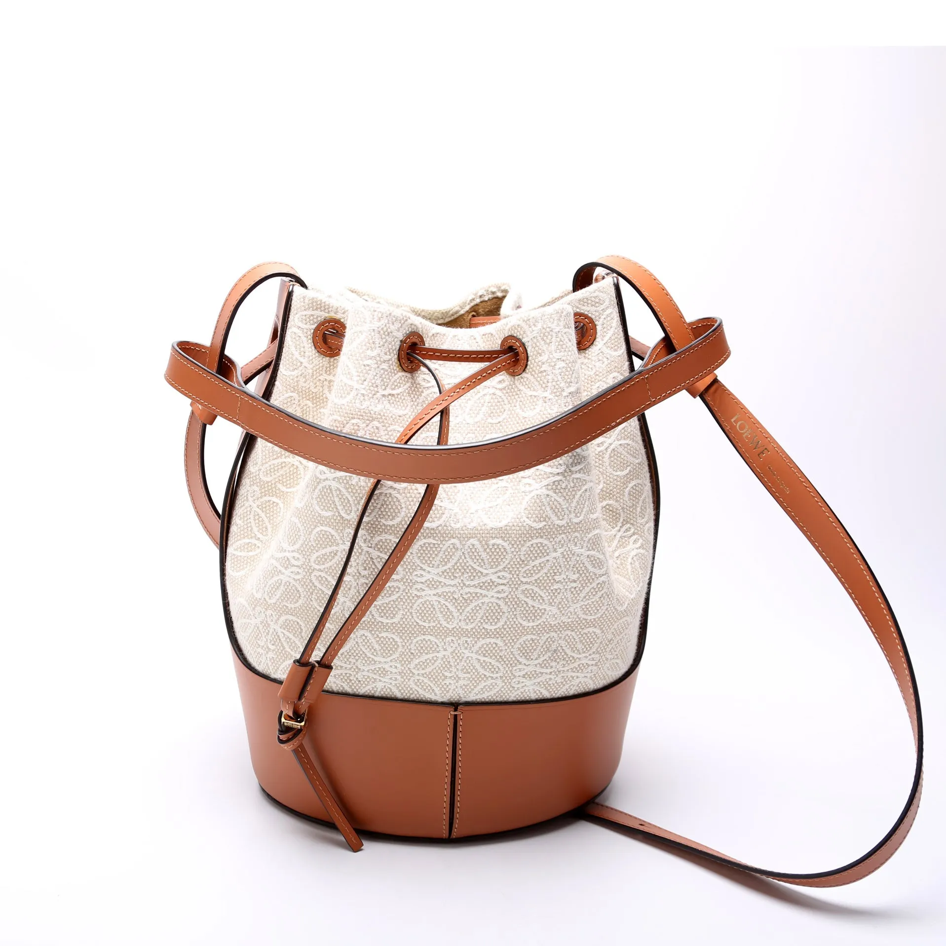 Balloon Bag Medium Anagram Jacquard/Leather Brown
