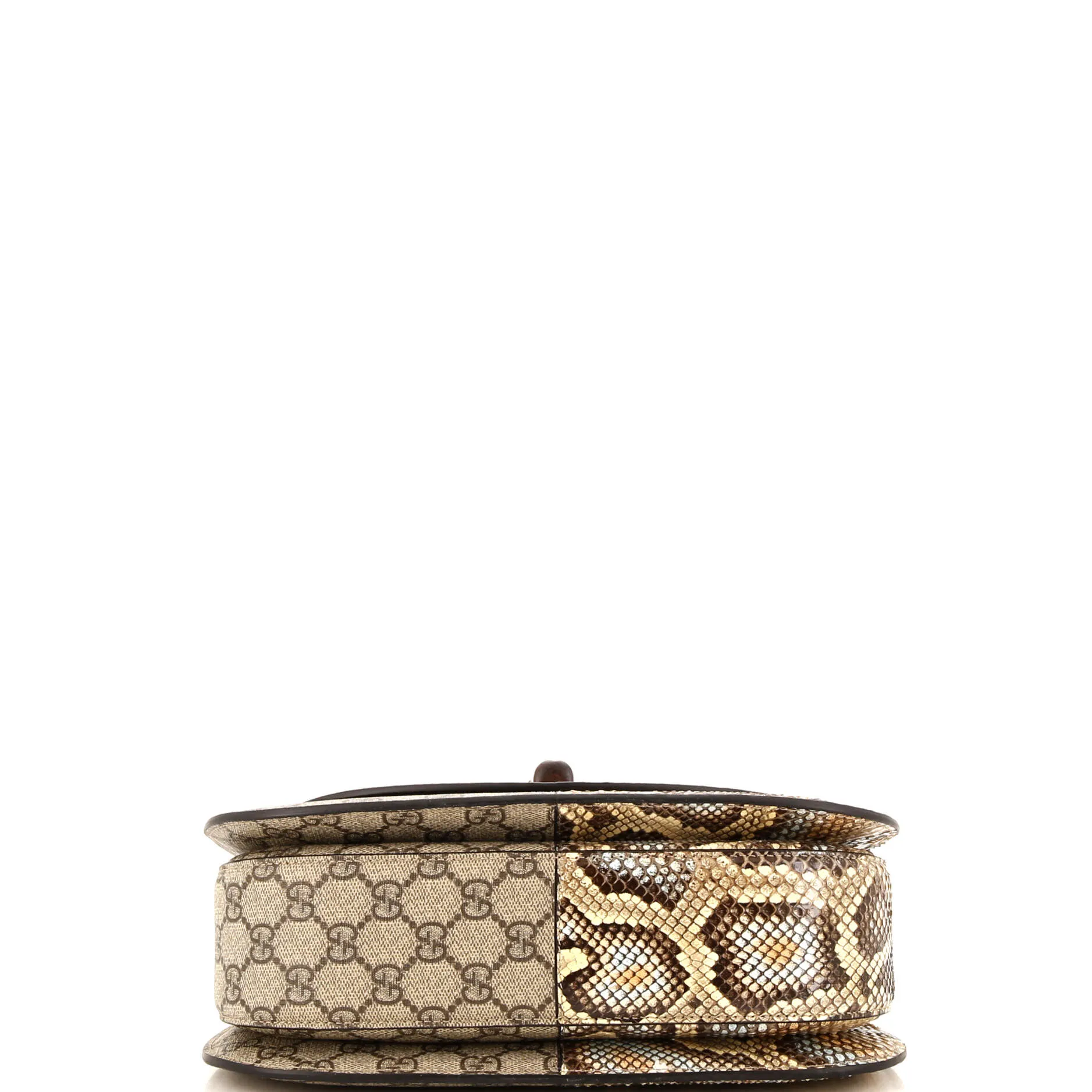 Bamboo 1947 Top Handle Bag GG Coated Canvas and Python Medium