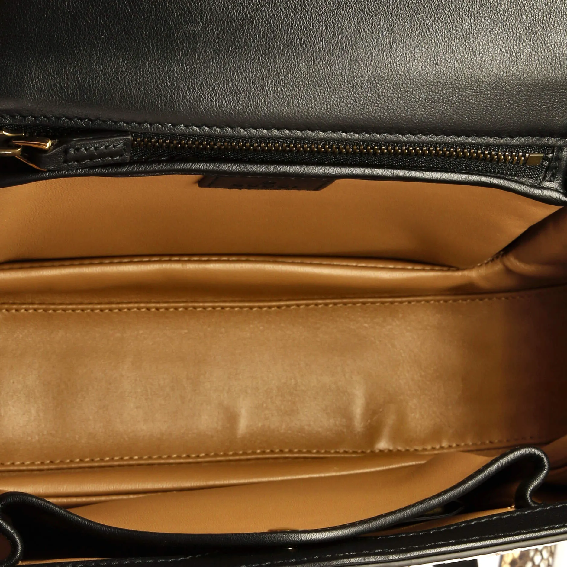 Bamboo 1947 Top Handle Bag GG Coated Canvas and Python Medium