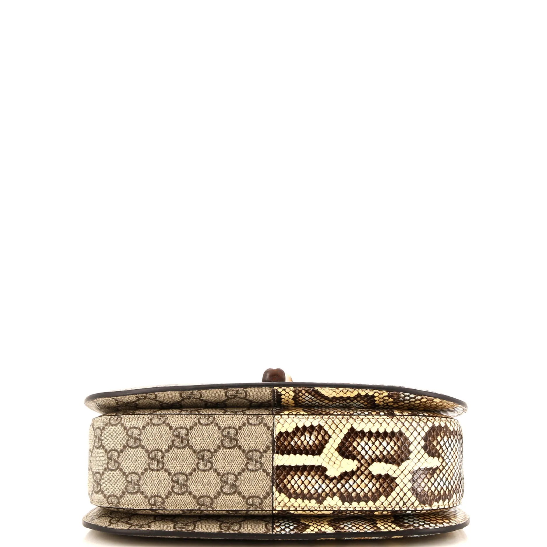 Bamboo 1947 Top Handle Bag GG Coated Canvas and Python Medium