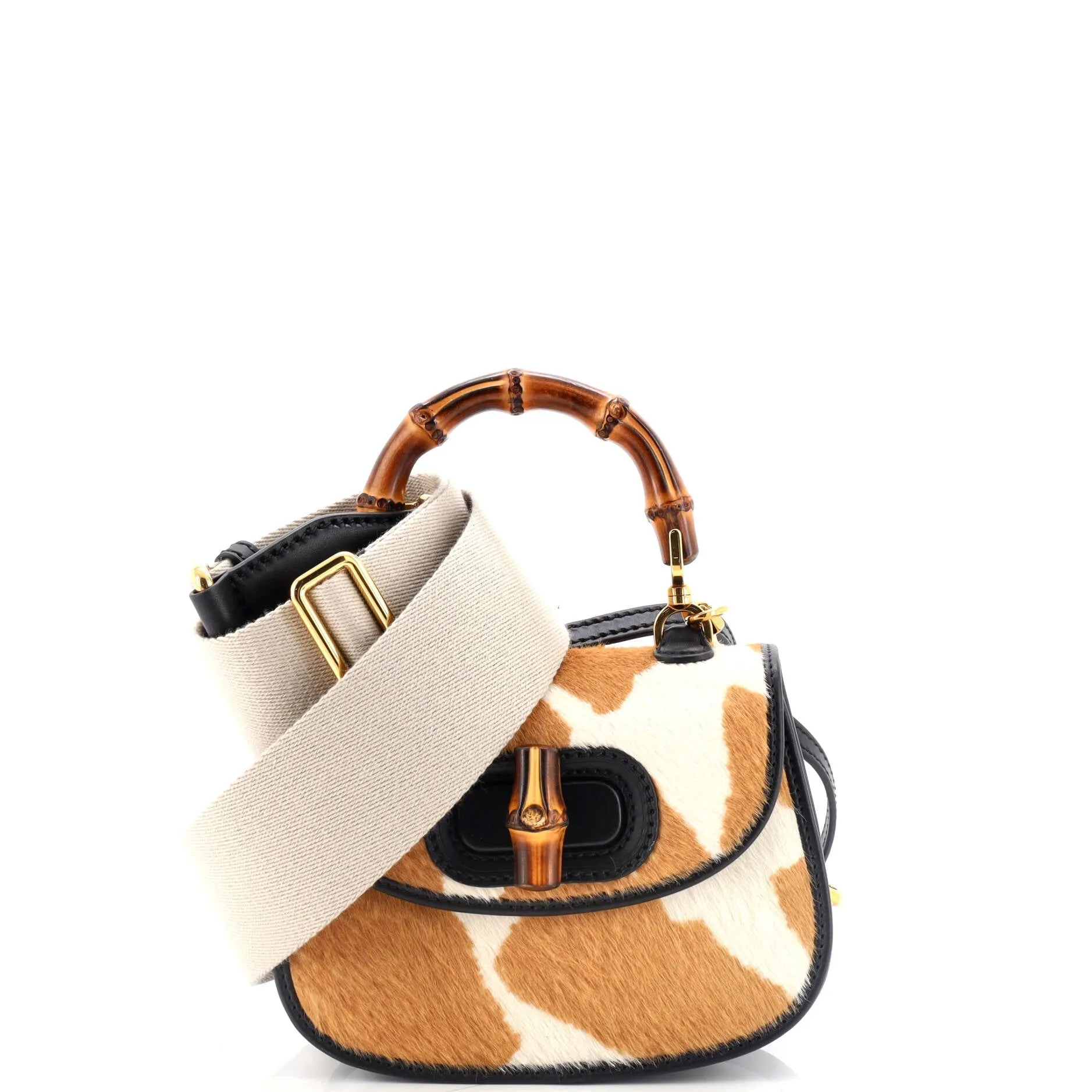 Bamboo 1947 Top Handle Bag Printed Pony Hair Mini