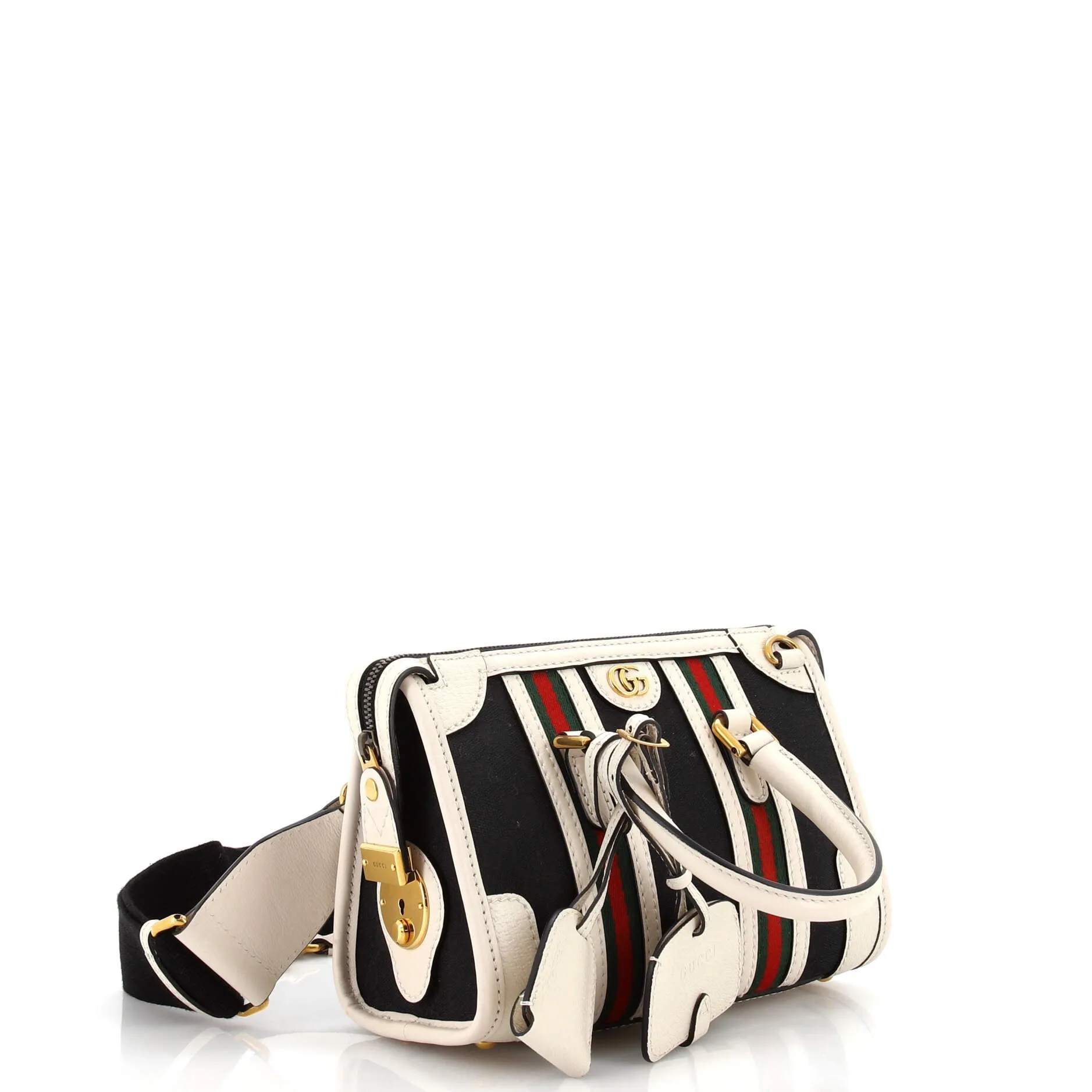 Bauletto Top Handle Bag GG Canvas and Leather Small