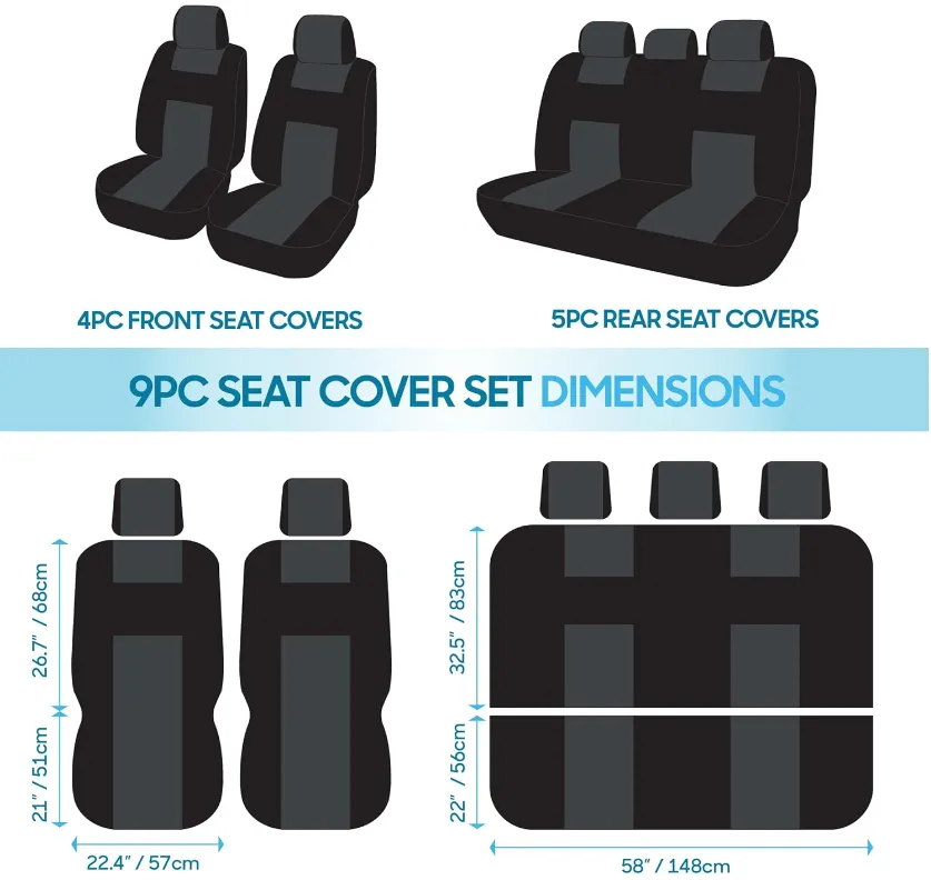 BDK PolyPro Pink Car Seat Covers for Women Full Set  Front and Rear Split Bench Car Seat Cover, Easy Install with Two-Tone Accent, Interior Covers for Auto Truck Van SUV