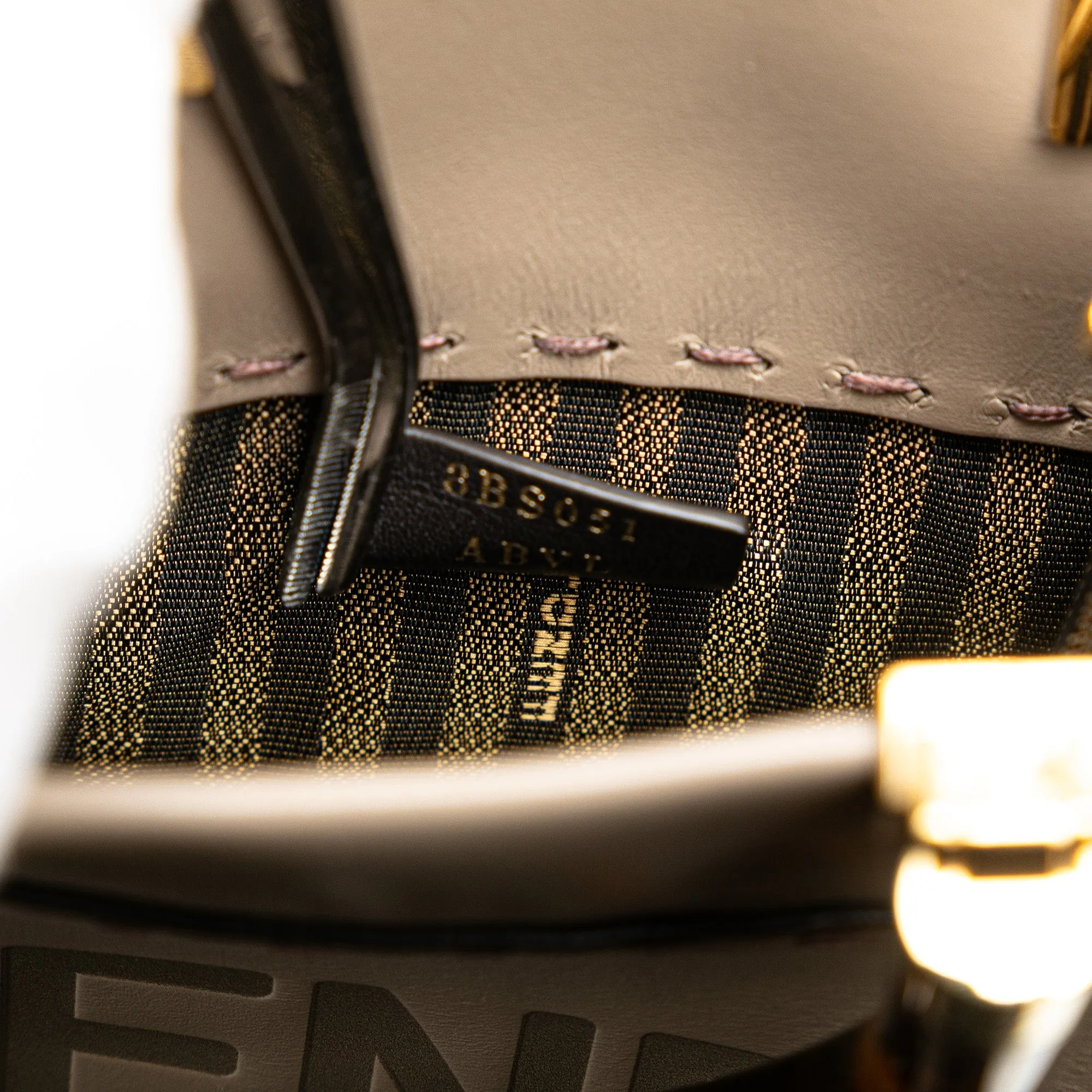 Beige Fendi Mini Leather Sunshine Shopper Tote Satchel
