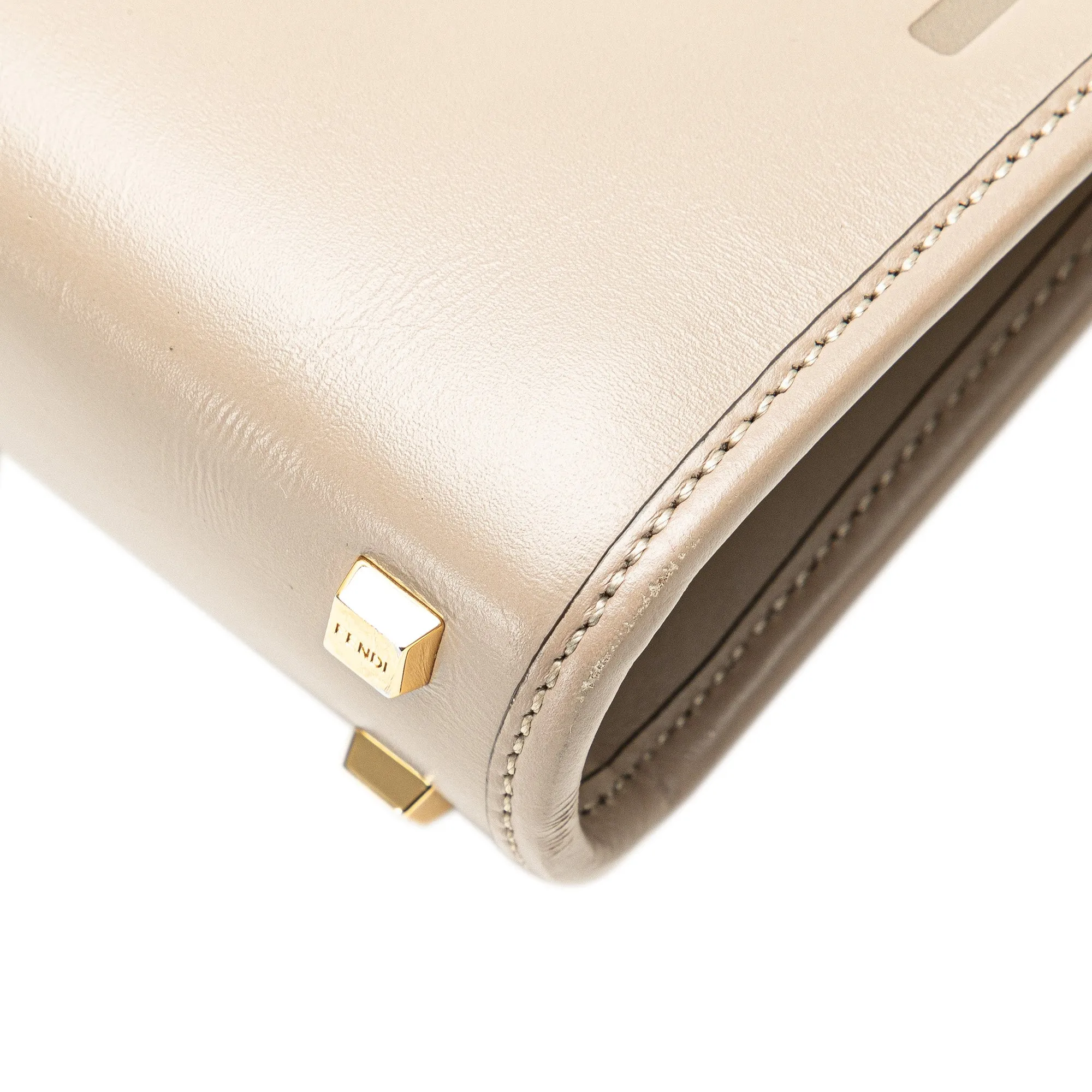 Beige Fendi Mini Leather Sunshine Shopper Tote Satchel