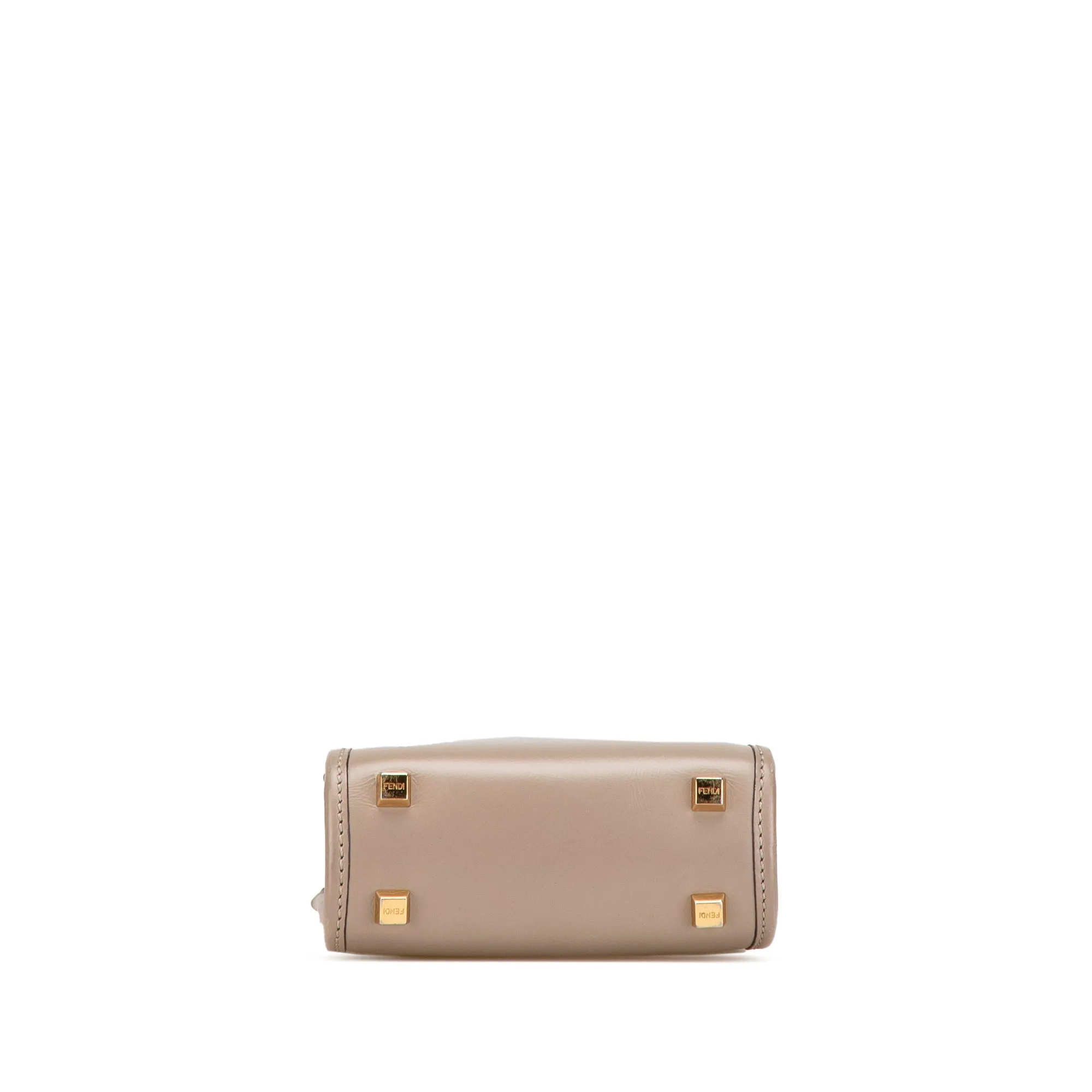 Beige Fendi Mini Leather Sunshine Shopper Tote Satchel