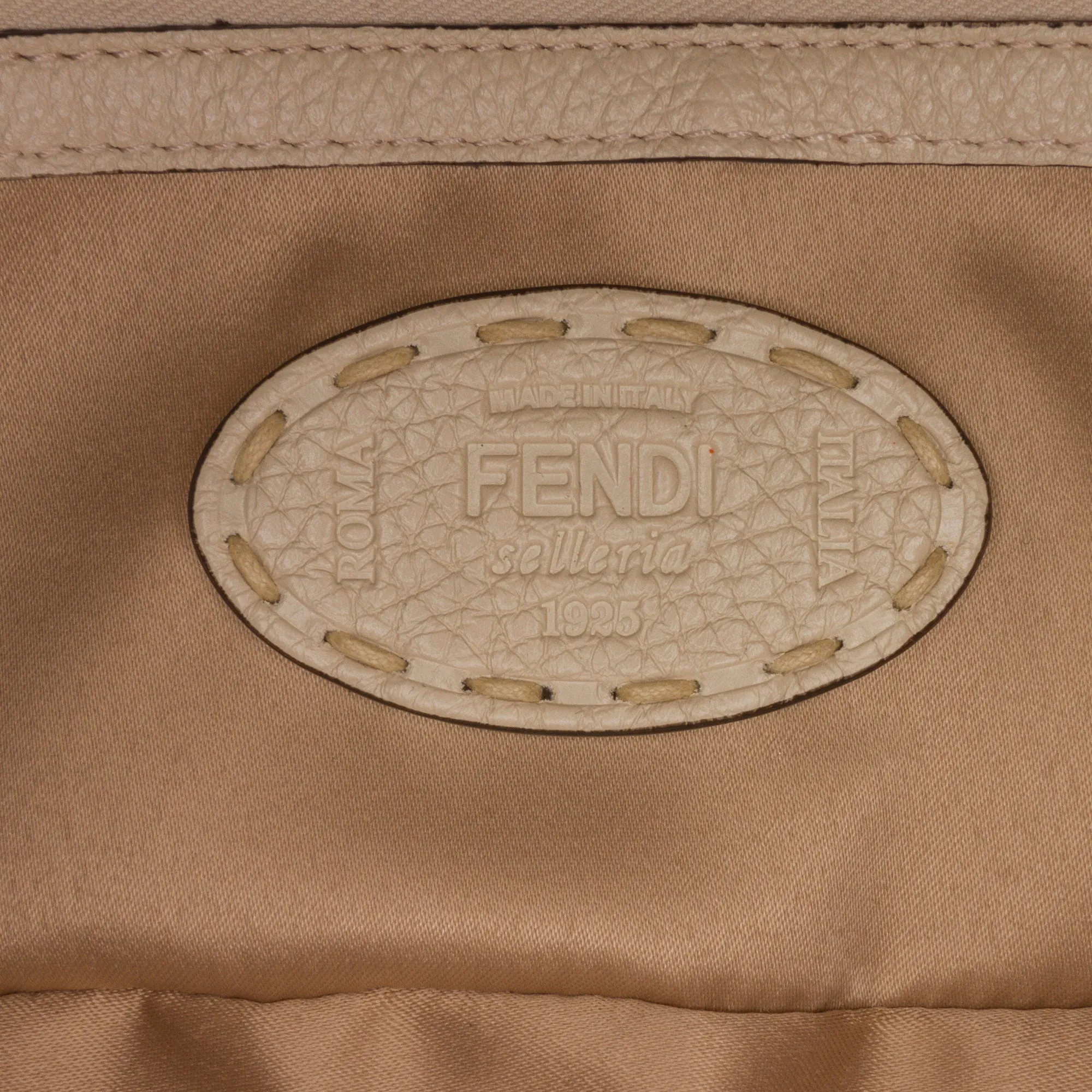 Beige Fendi Zucca Wool Selleria Baguette Shoulder Bag