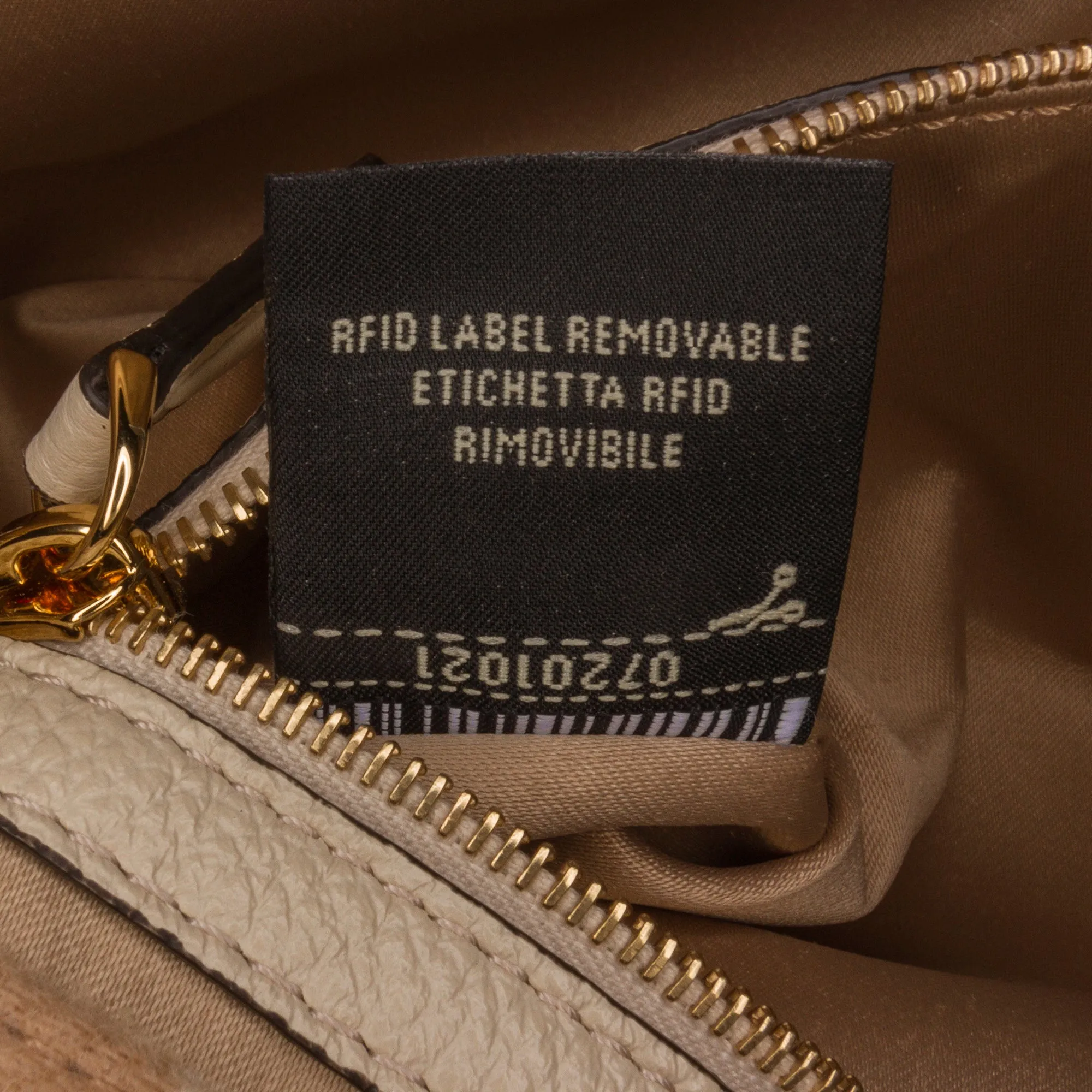 Beige Fendi Zucca Wool Selleria Baguette Shoulder Bag