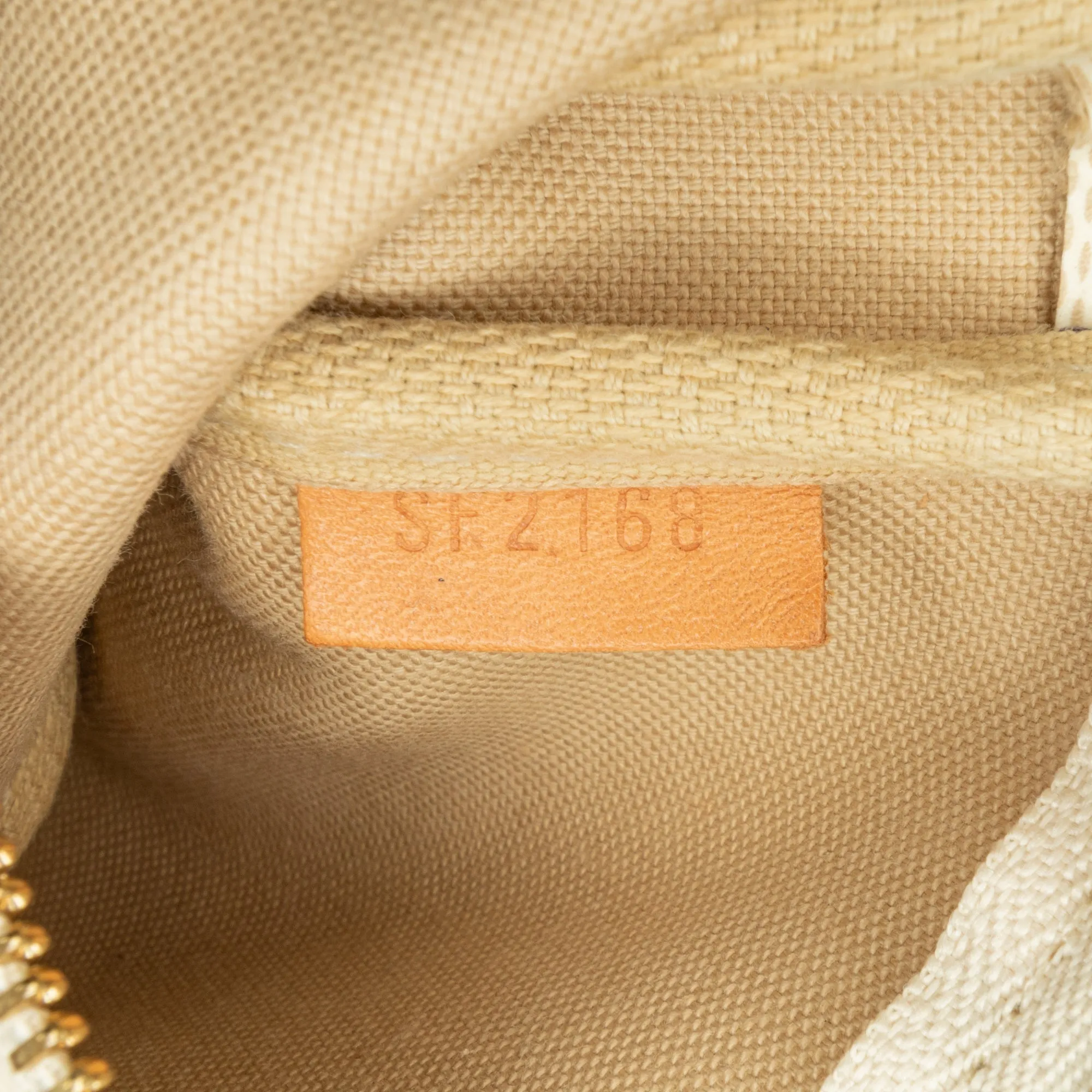 Beige Louis Vuitton Damier Azur Mini Pochette Accessoires Handbag