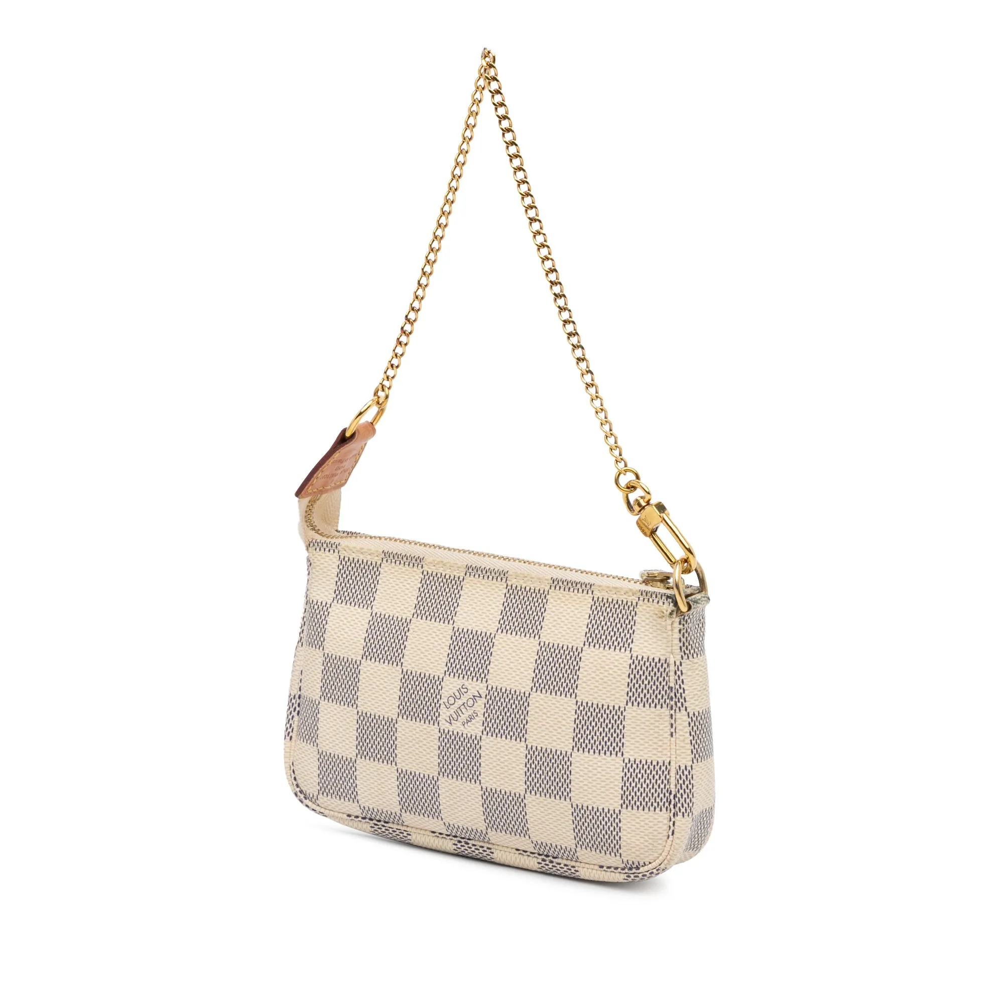 Beige Louis Vuitton Damier Azur Mini Pochette Accessoires Handbag