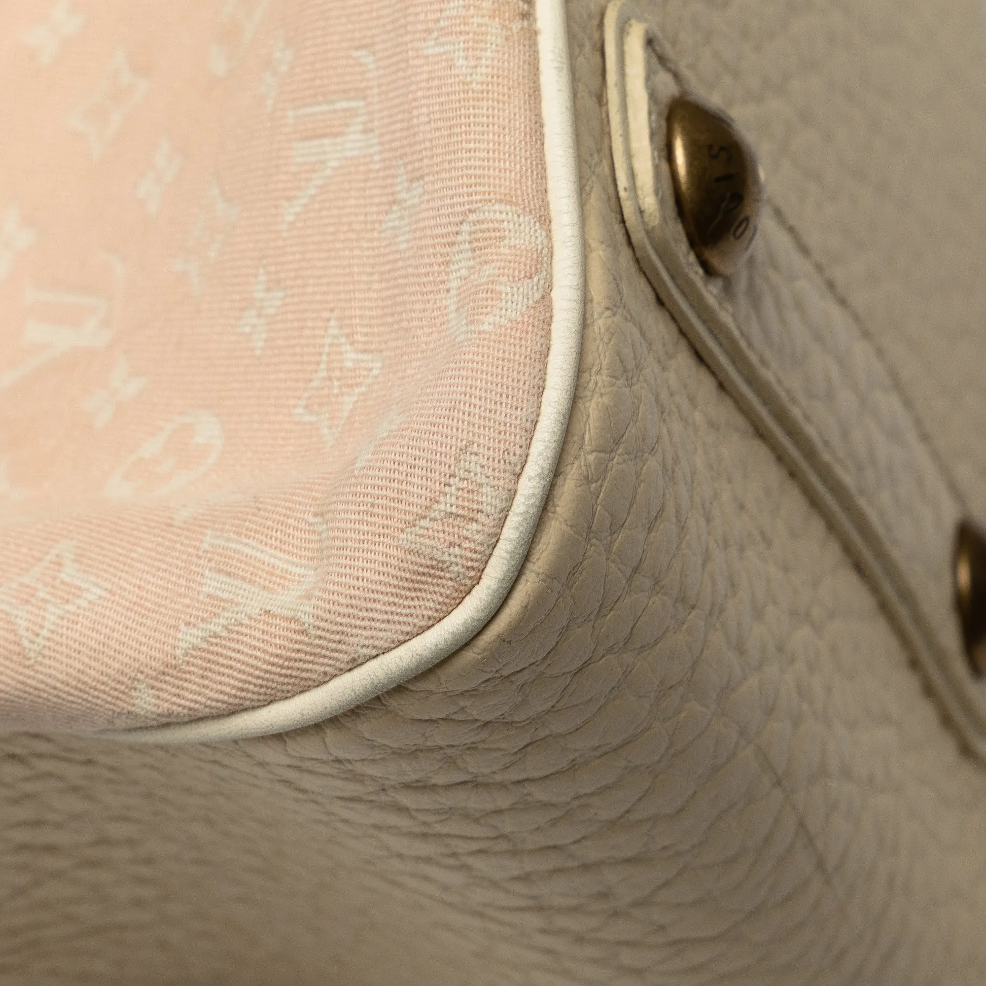 Beige Louis Vuitton Monogram Mini Lin Trapeze PM Handbag