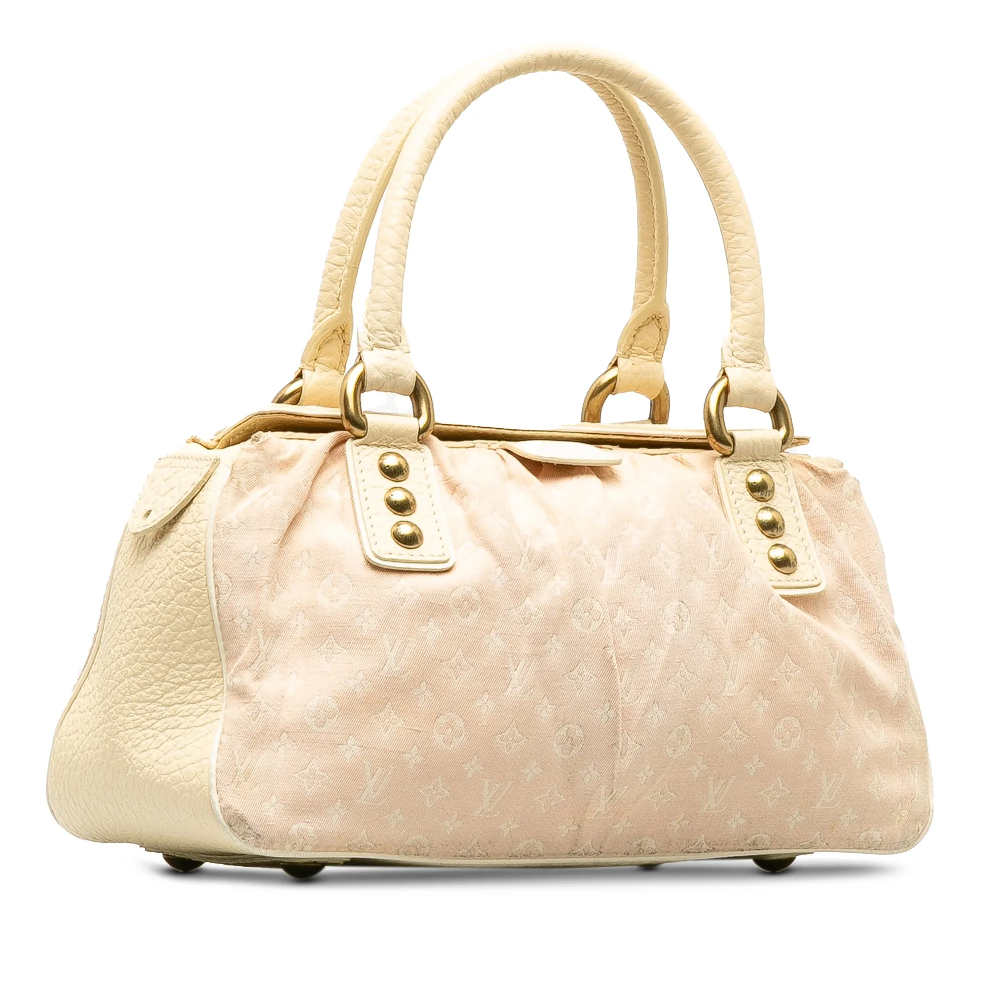Beige Louis Vuitton Monogram Mini Lin Trapeze PM Handbag