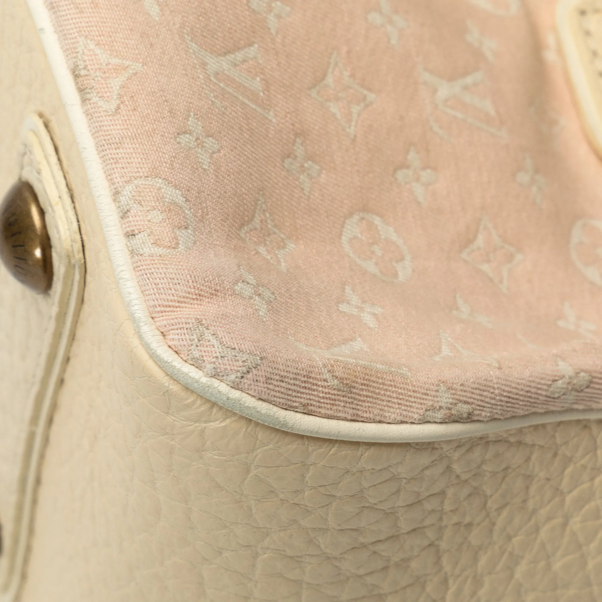 Beige Louis Vuitton Monogram Mini Lin Trapeze PM Handbag